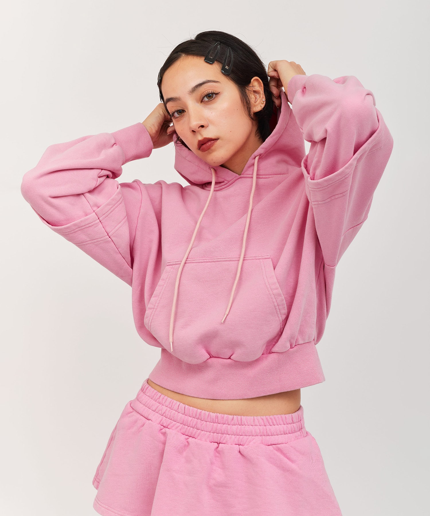 atmos pink Layered Sweat Hoodie PINKの画像