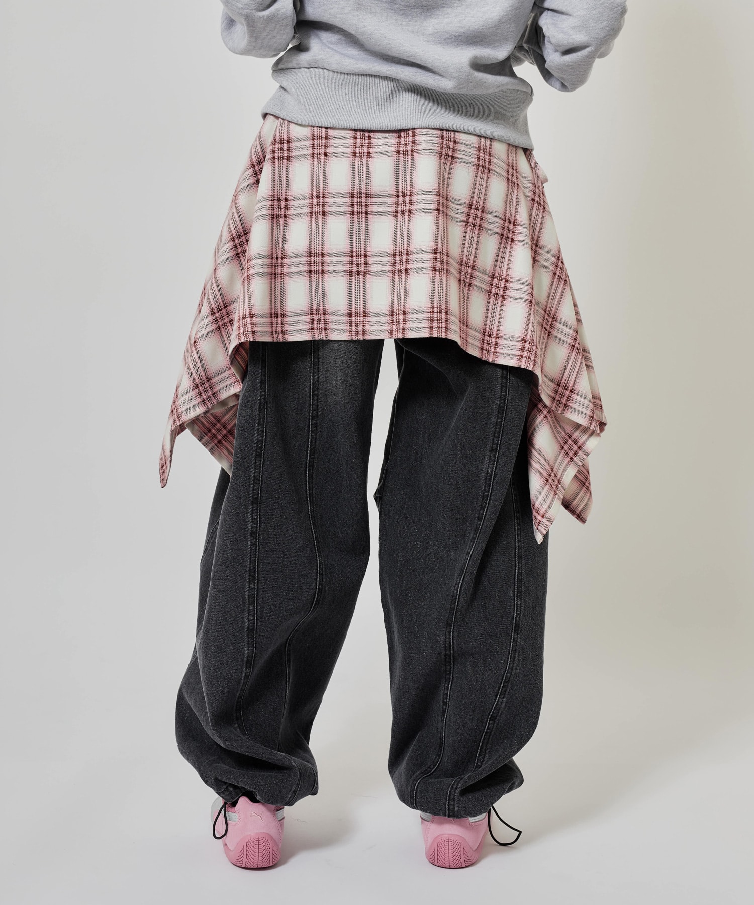 atmos pink Plaid Wrap Skirt PINKの画像