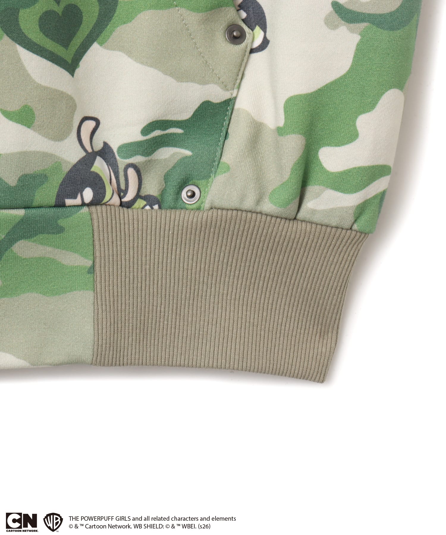 The Powerpuff Girls x atmos pink Camouflage Zip-up Hoodie GREENの画像