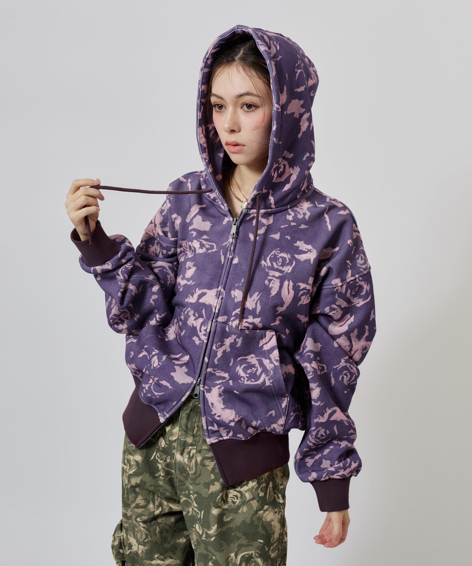 atmos pink Rose Camouflage Zip-up Hoodie PINKの画像