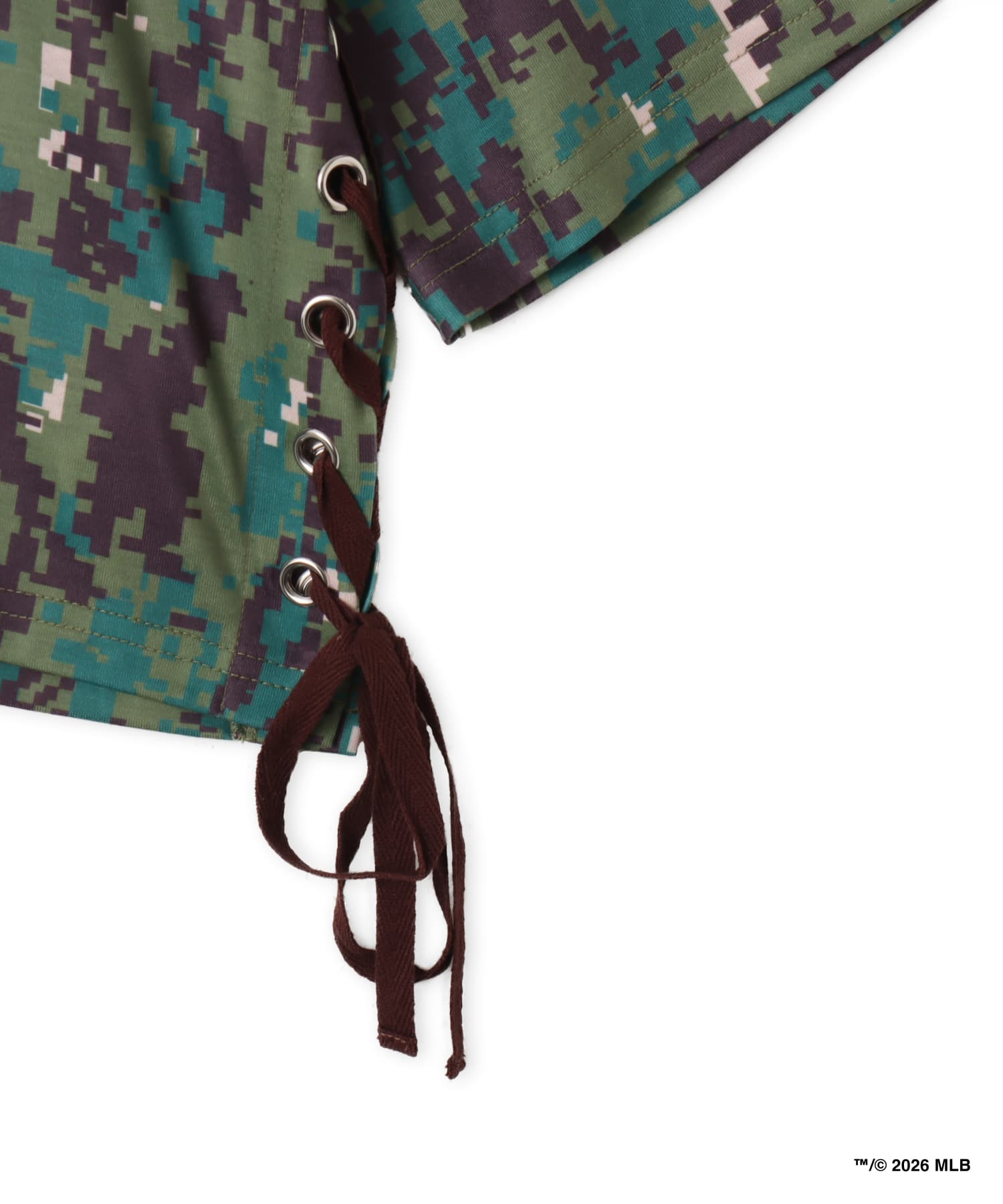 atmos pink x MLB Lace-up T-shirt CAMOUFLAGEの画像