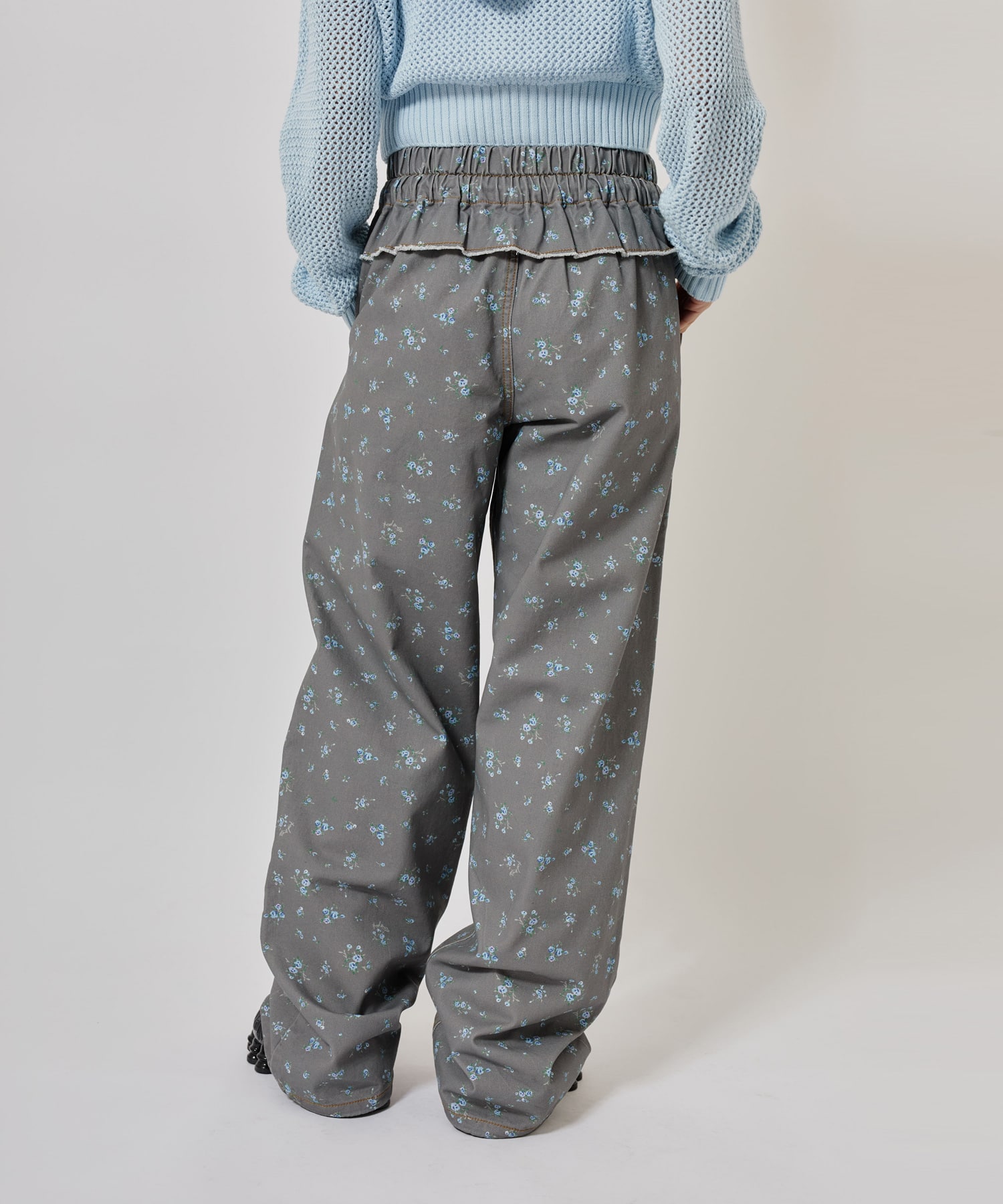 atmos pink Floral Double Knee Frill Pants BLACKの画像