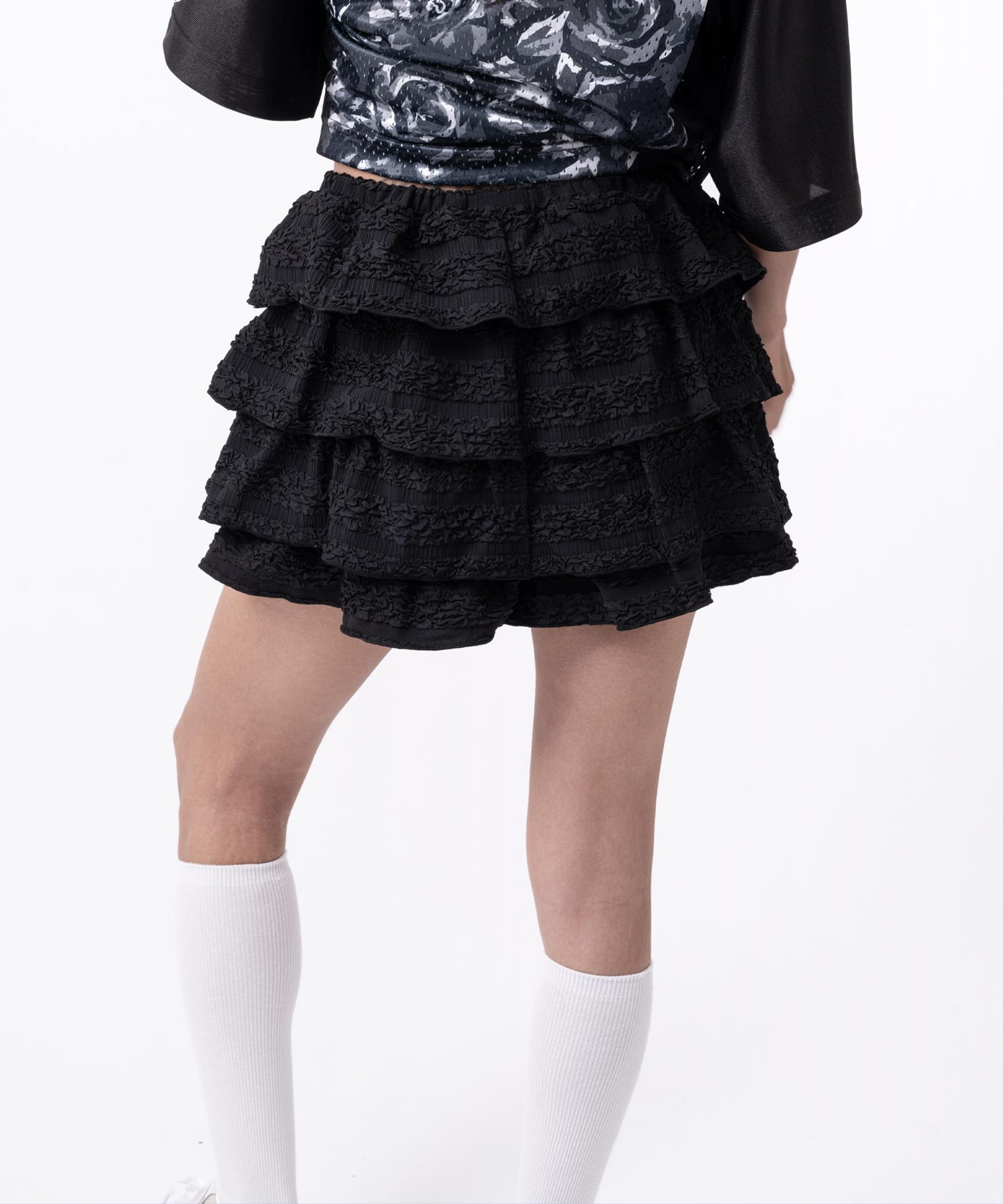 atmos pink Tiered Short Pants BLACKの画像