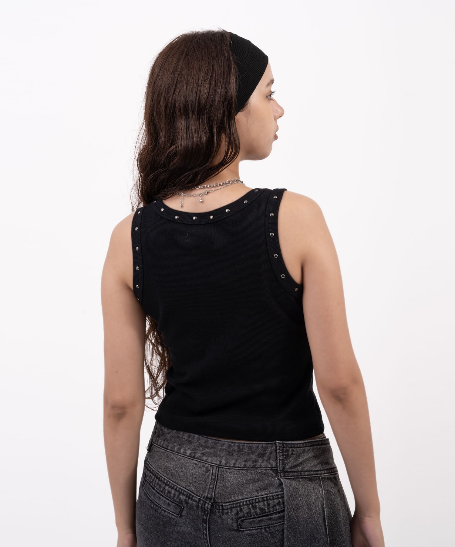 atmos pink Studs Tank Top BLACKの画像