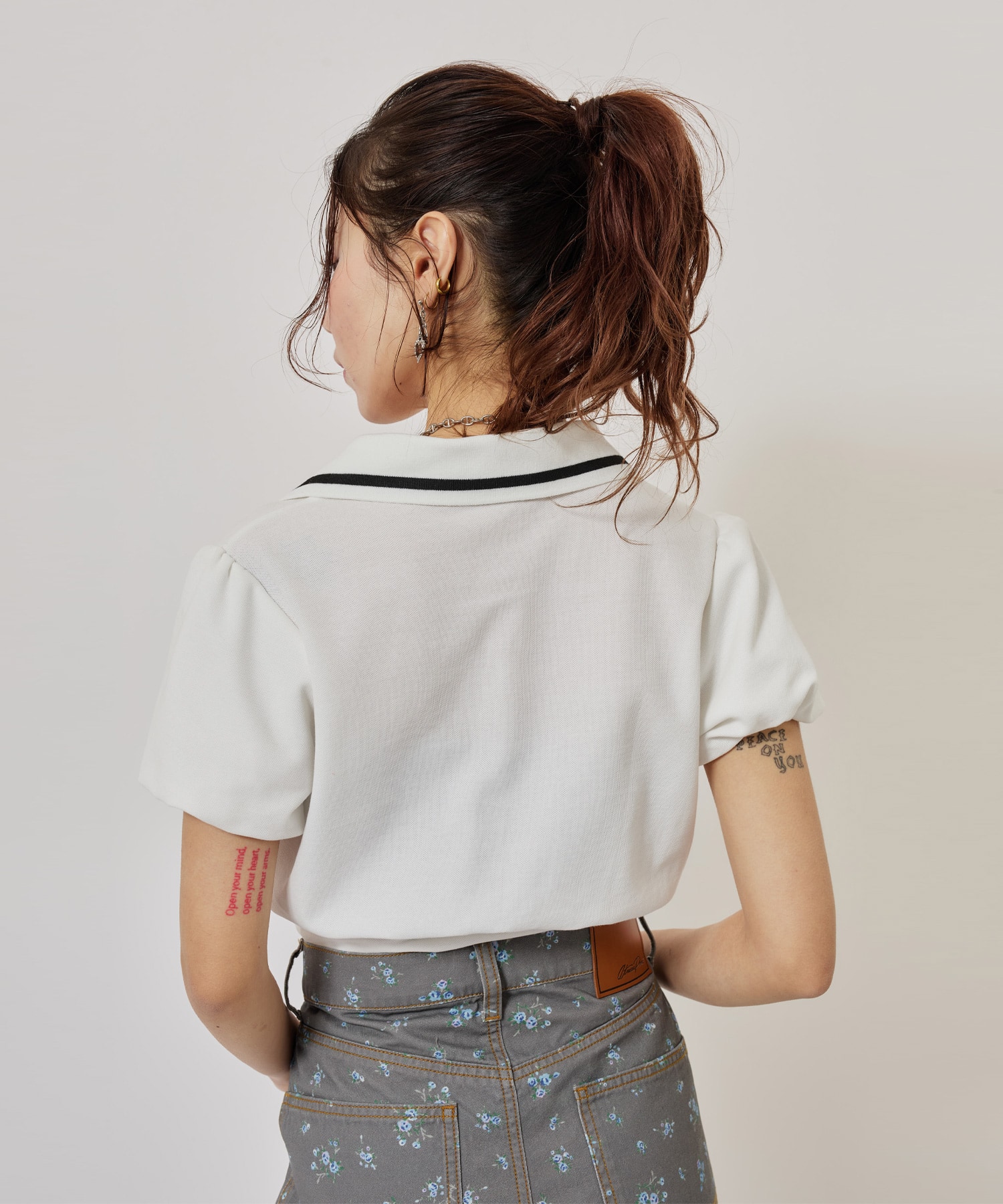 atmos pink Cashe-Coeur Polo Shirt WHITEの画像