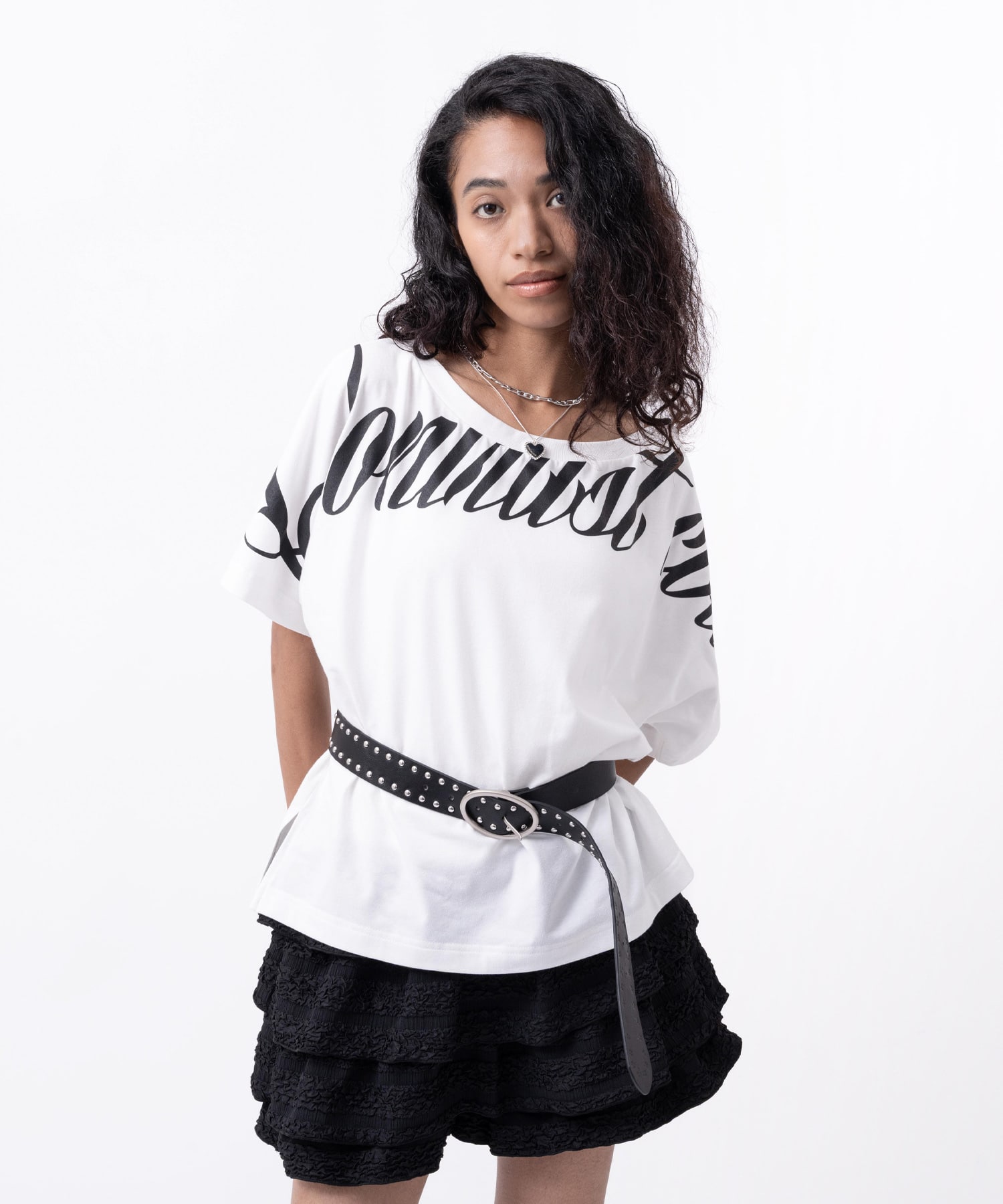 atmos pink Big Logo T-shirt WHITEの画像
