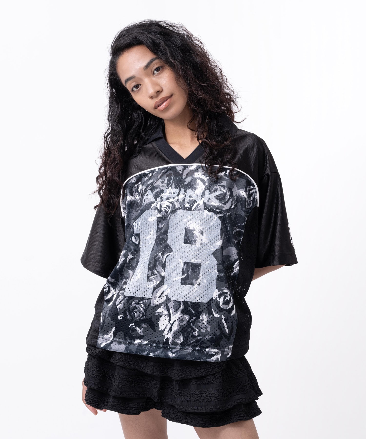 atmos pink Rose Camouflage Game Shirt BLACKの画像