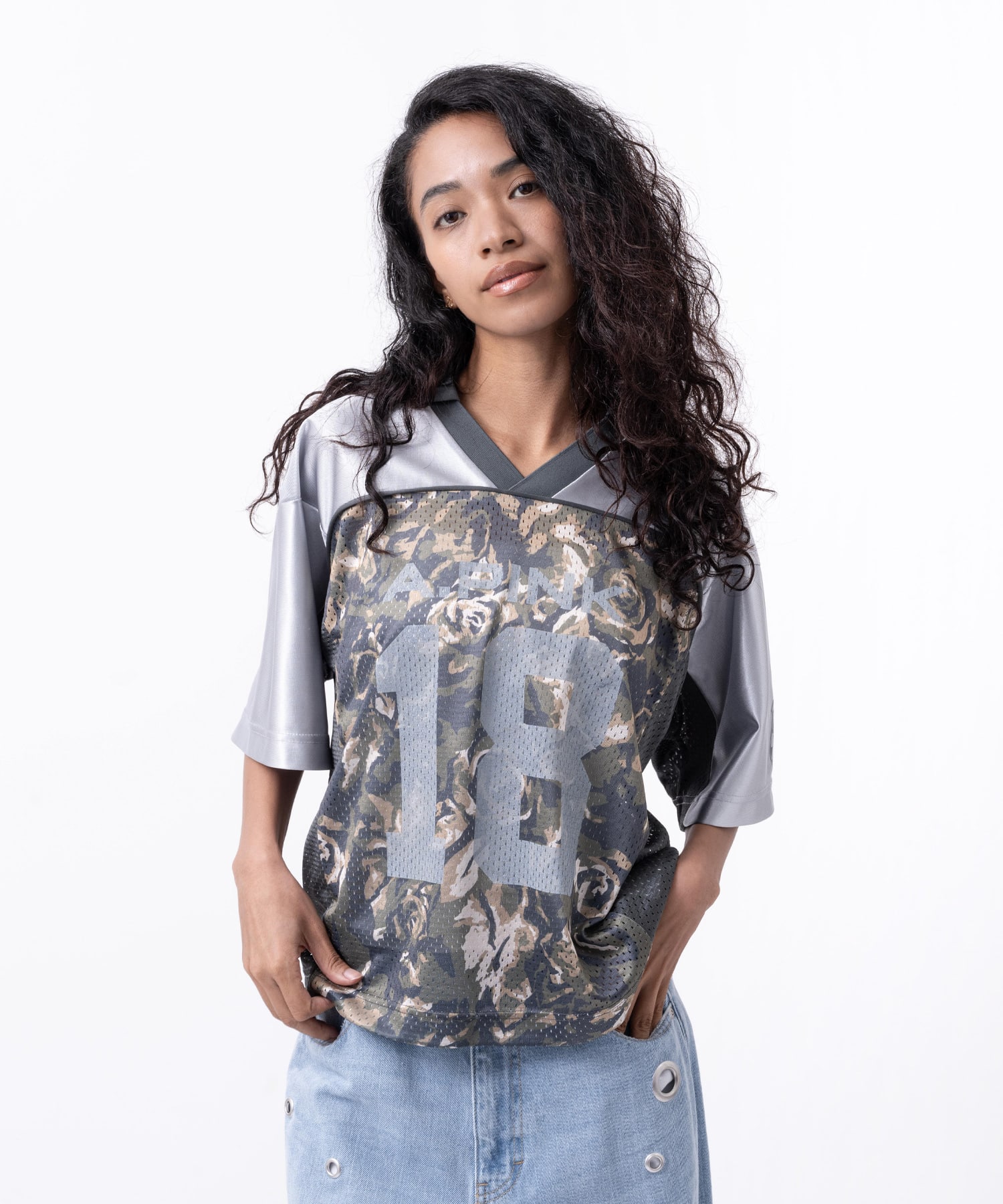 atmos pink Rose Camouflage Game Shirt KHAKIの画像