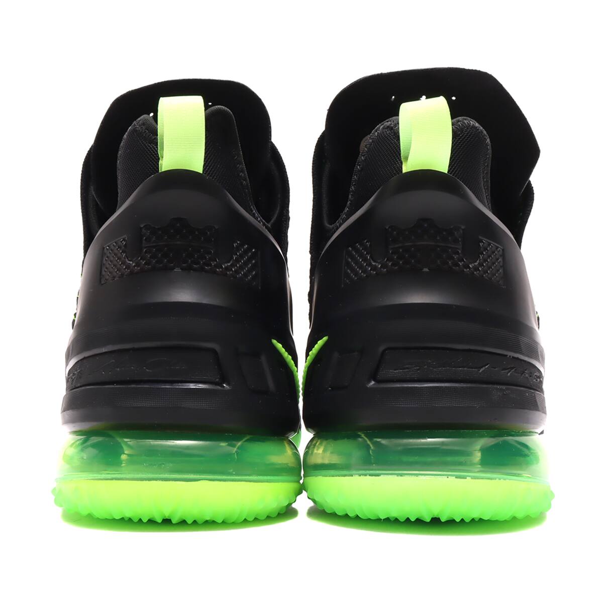 NIKE LEBRON XVIII BLACK/ELECTRIC GREEN-BLACK 21SP-Iの画像