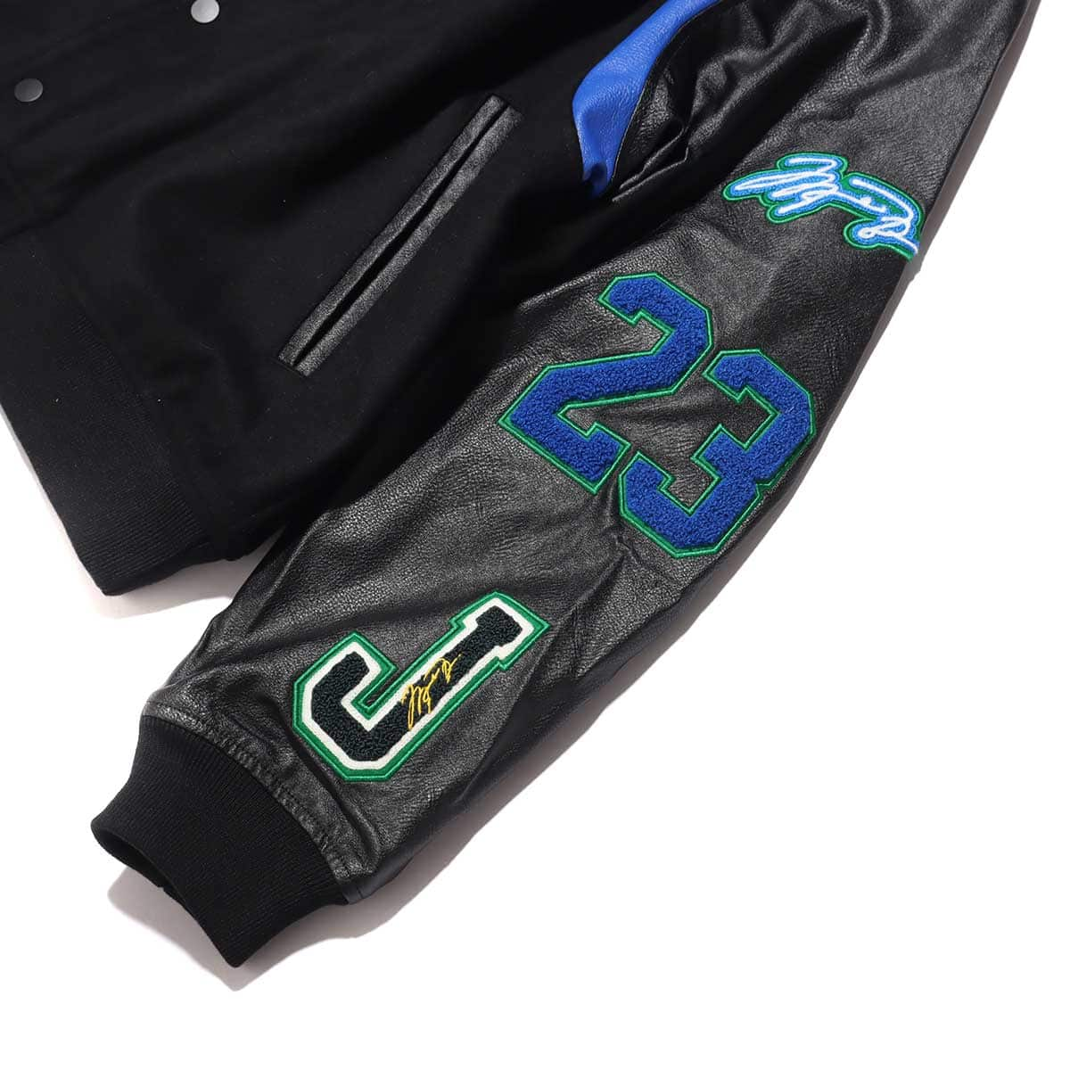 JORDAN BRAND AS W J SRT SP VARSITY JKT BLACK/GAME ROYAL/PINE GREEN 21SP-S