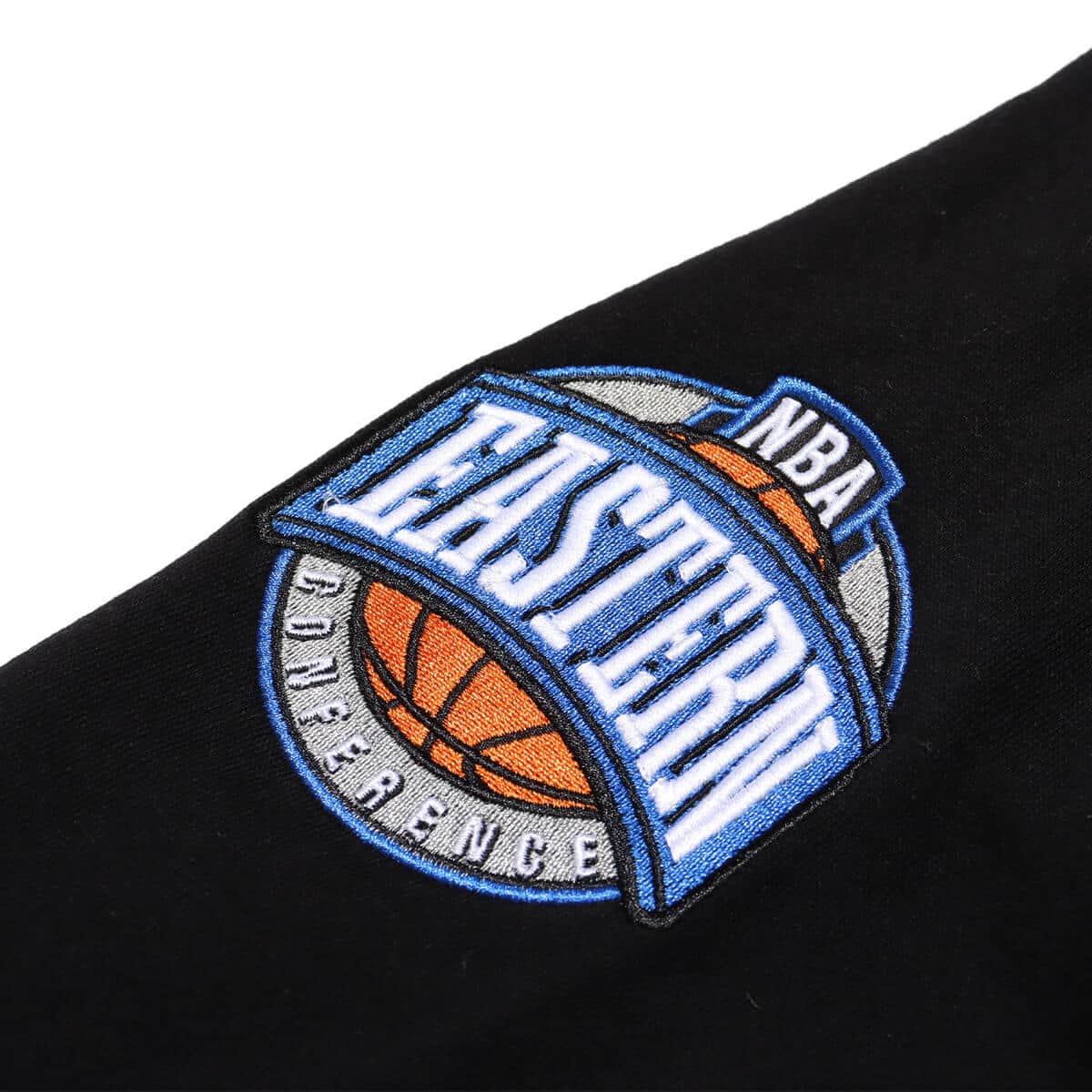 Mitchell & Ness TEAM FIRST SATIN FLEECE CREW CBU BLACK 23FW-Iの画像