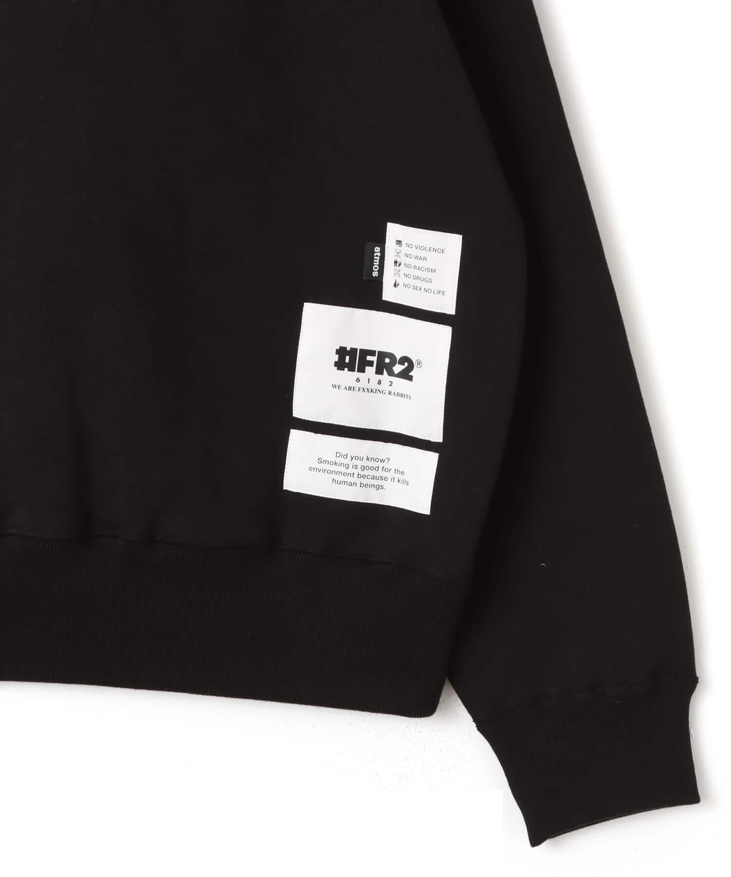 FR2 atmos collaboration with #FR2 Smoking kills Sweat shirt BLACKの画像
