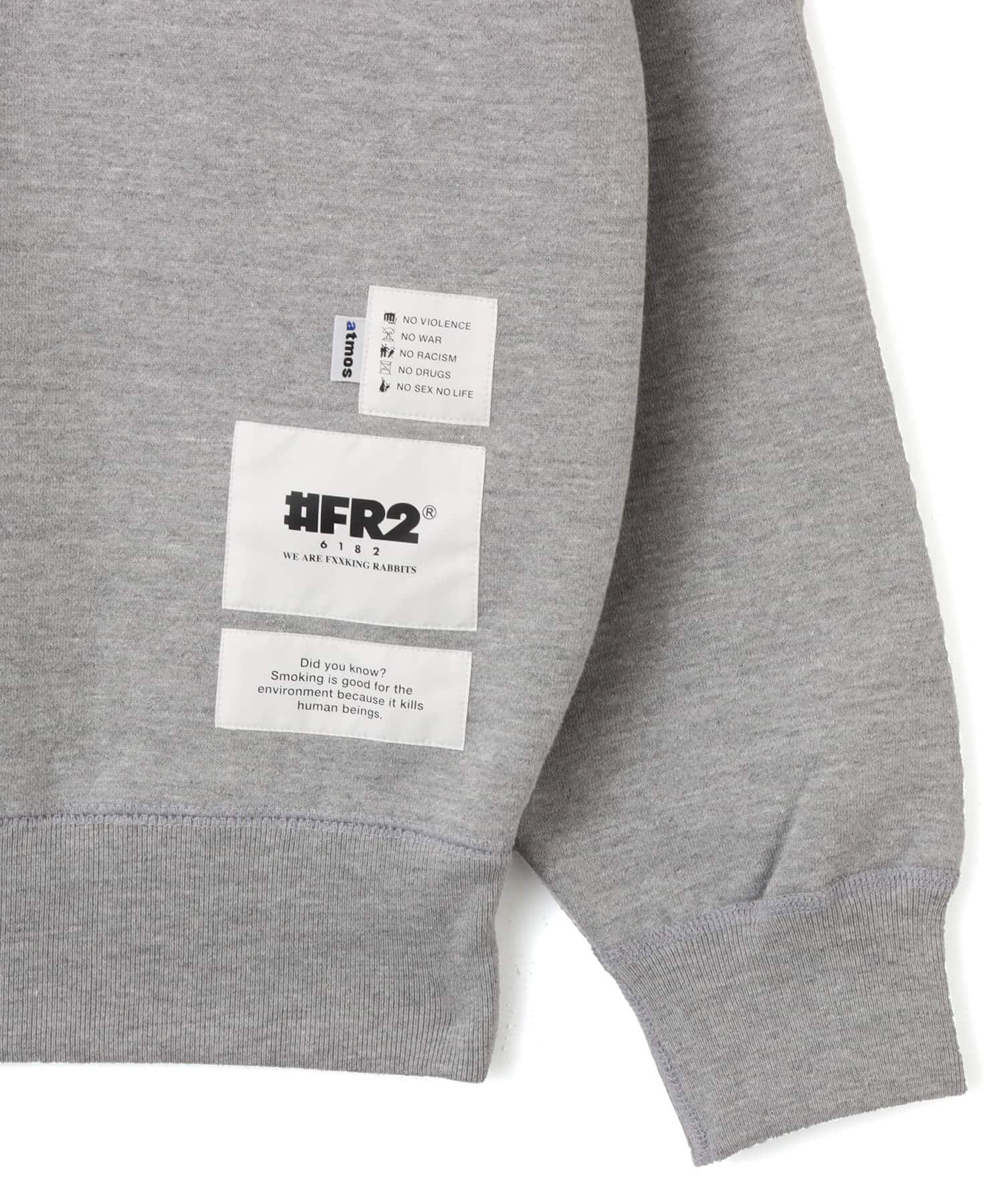 FR2 atmos collaboration with #FR2 Smoking kills Sweat shirt GRAYの画像