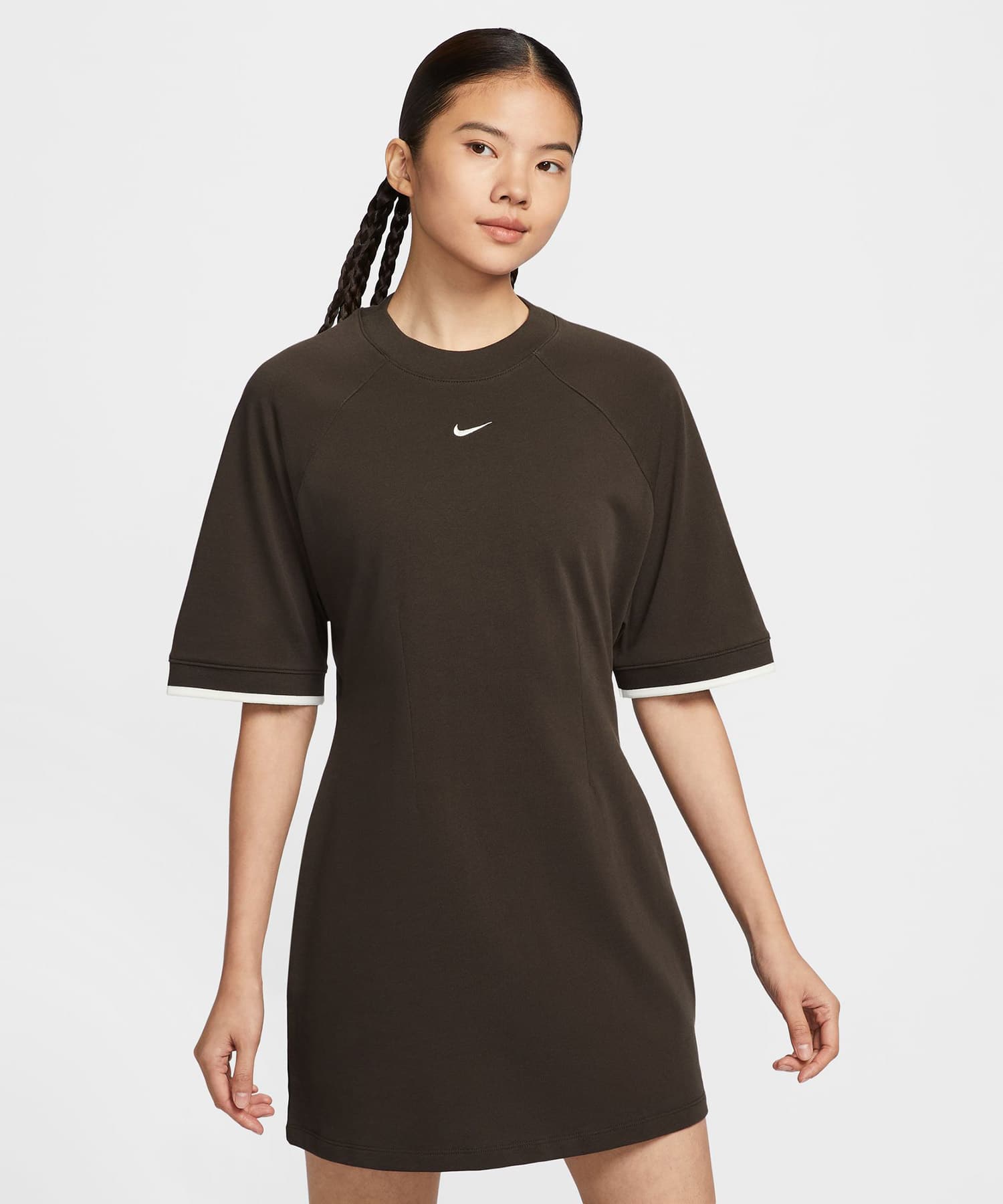 NIKE AS W NSW CLLCTN TSHRT DRESS VELVET BROWN/SAILの画像