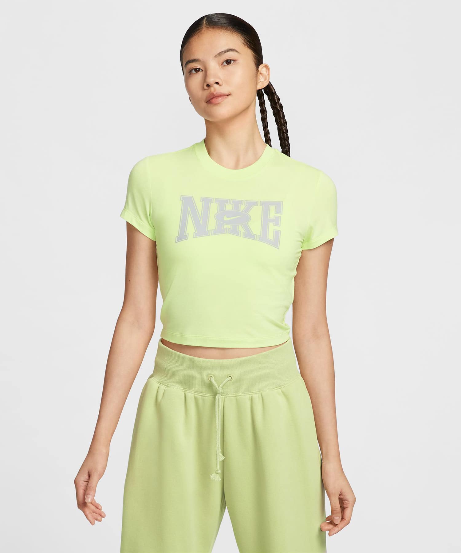 NIKE AS W NSW SLIM CROP TEE STREET LT LIQUID LIMEの画像