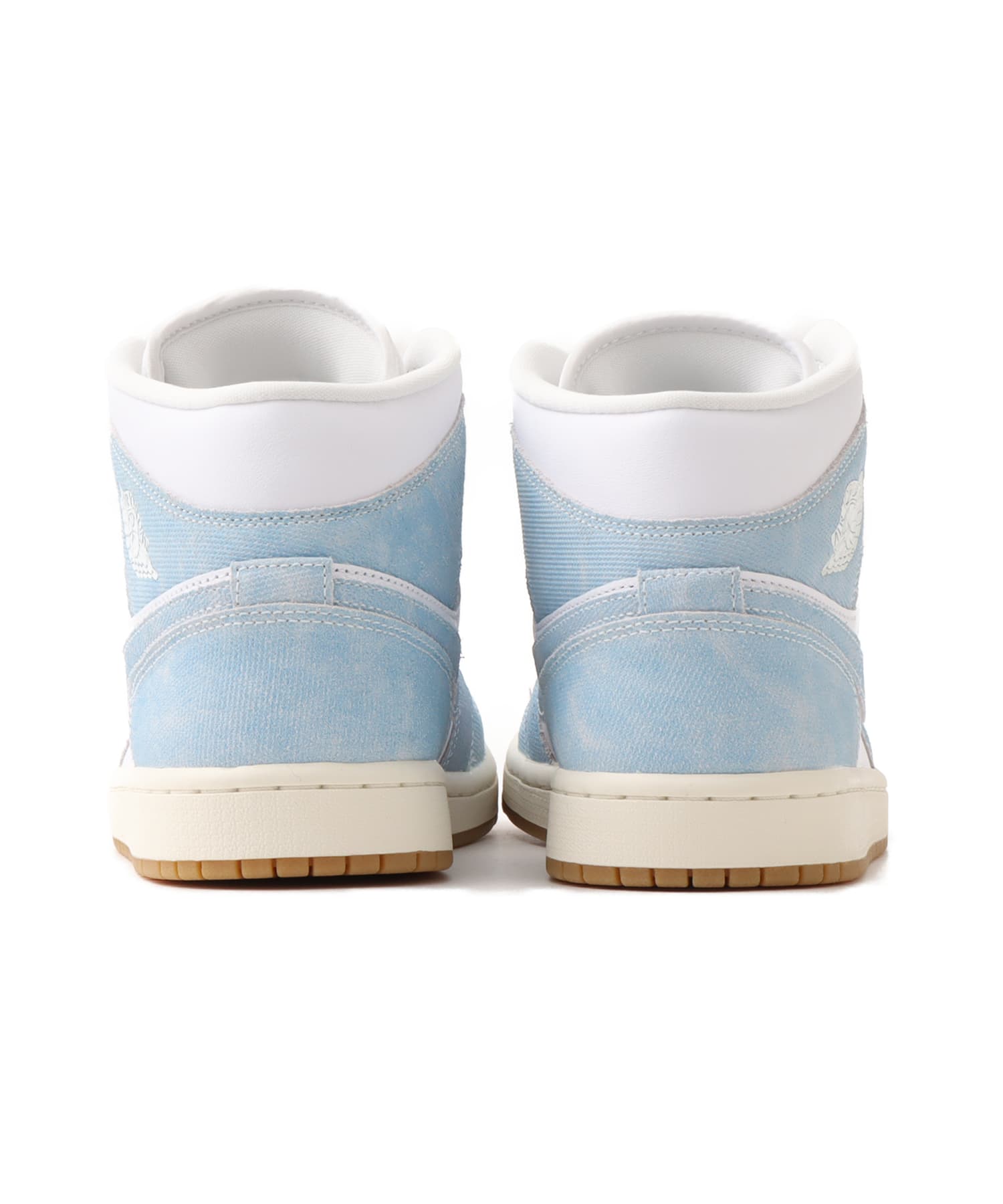 JORDAN BRAND WMNS AIR JORDAN 1 MID SE WHITE/WORN BLUE-SAIL-GUM LIGHT BROWNの画像