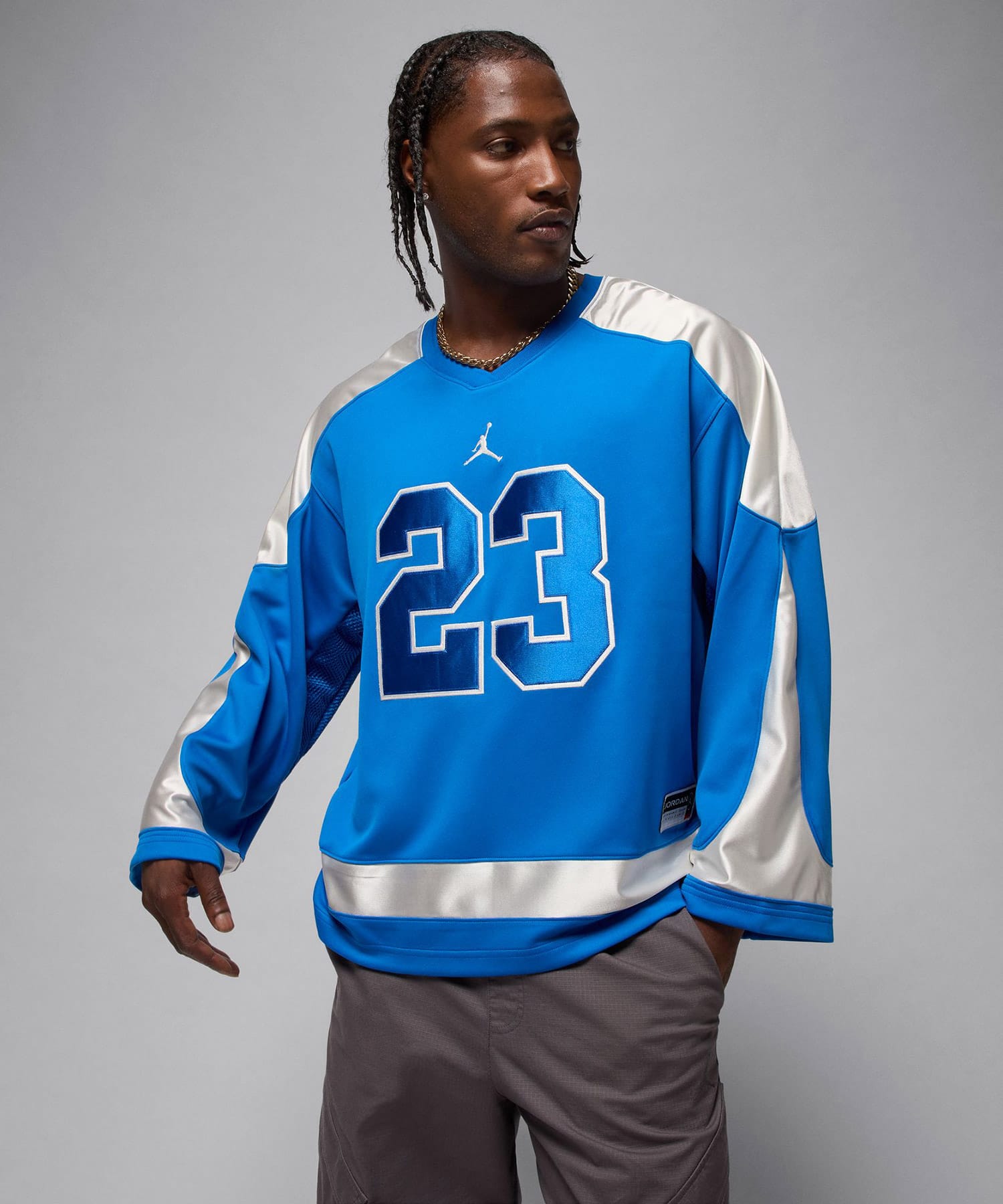 JORDAN BRAND M J BRK CLGTE HOCKEY JSY SPORT BLUE/SAIL/SAILの画像