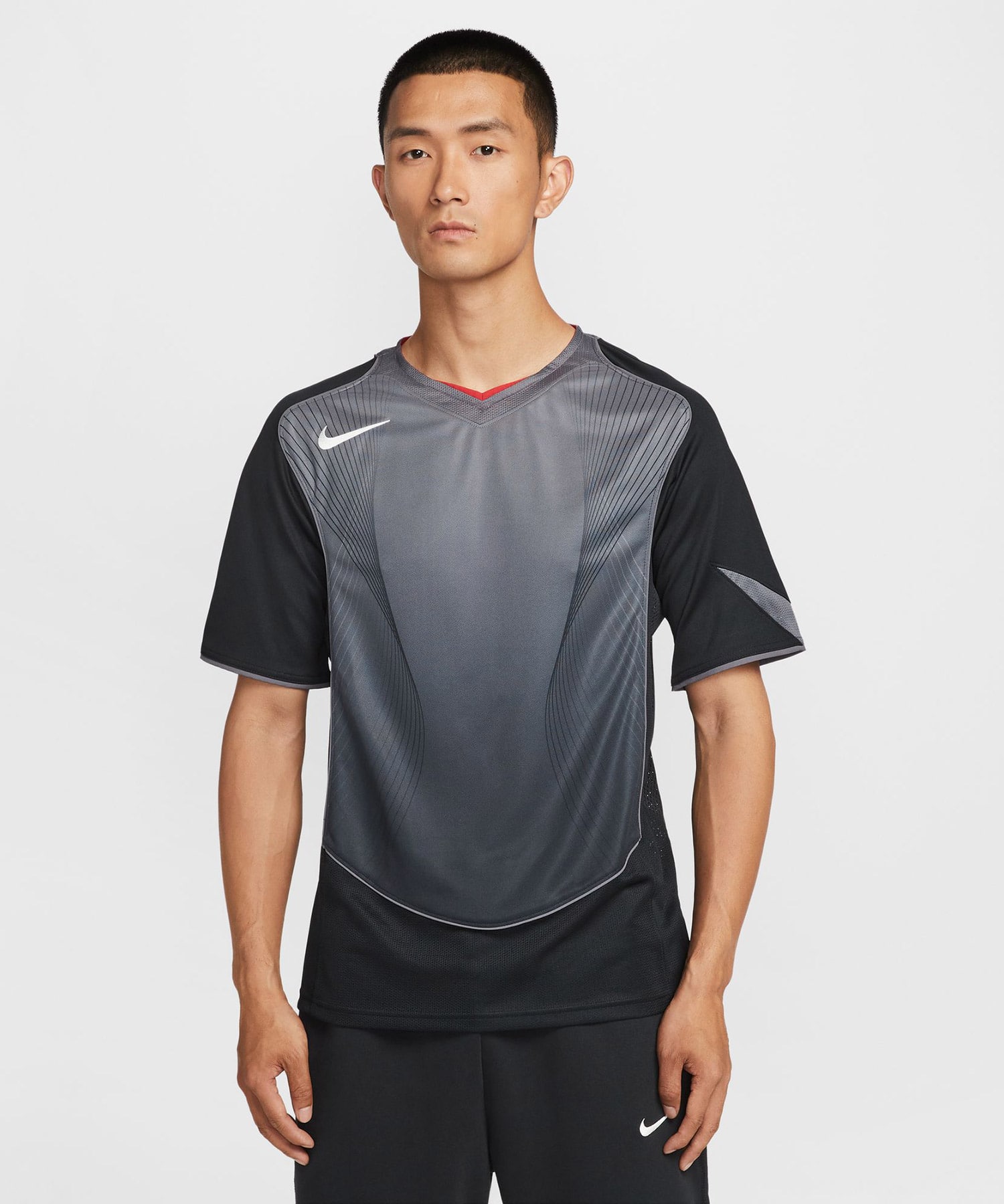 NIKE AS M NK DF T90 SS JSY BLACK/LT GRAPHITE/GYM RED/SAILの画像