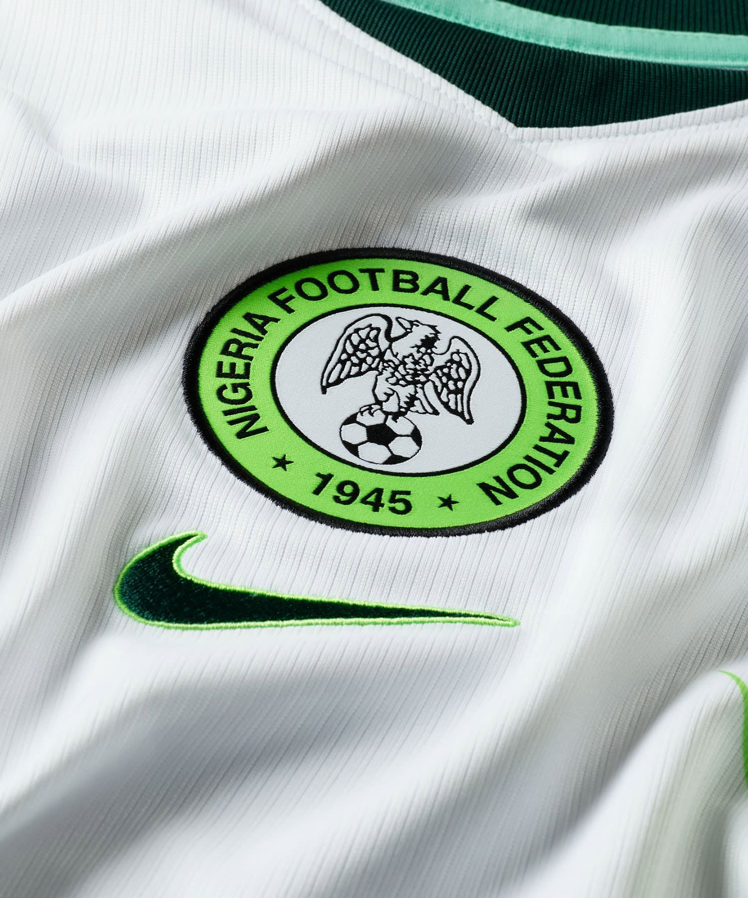 NIKE NFF M NK Dri-FIT Jersey SS Stadium Away WHITE/GREEN GLOW/(BLACK) (NO SPONSOR)の画像