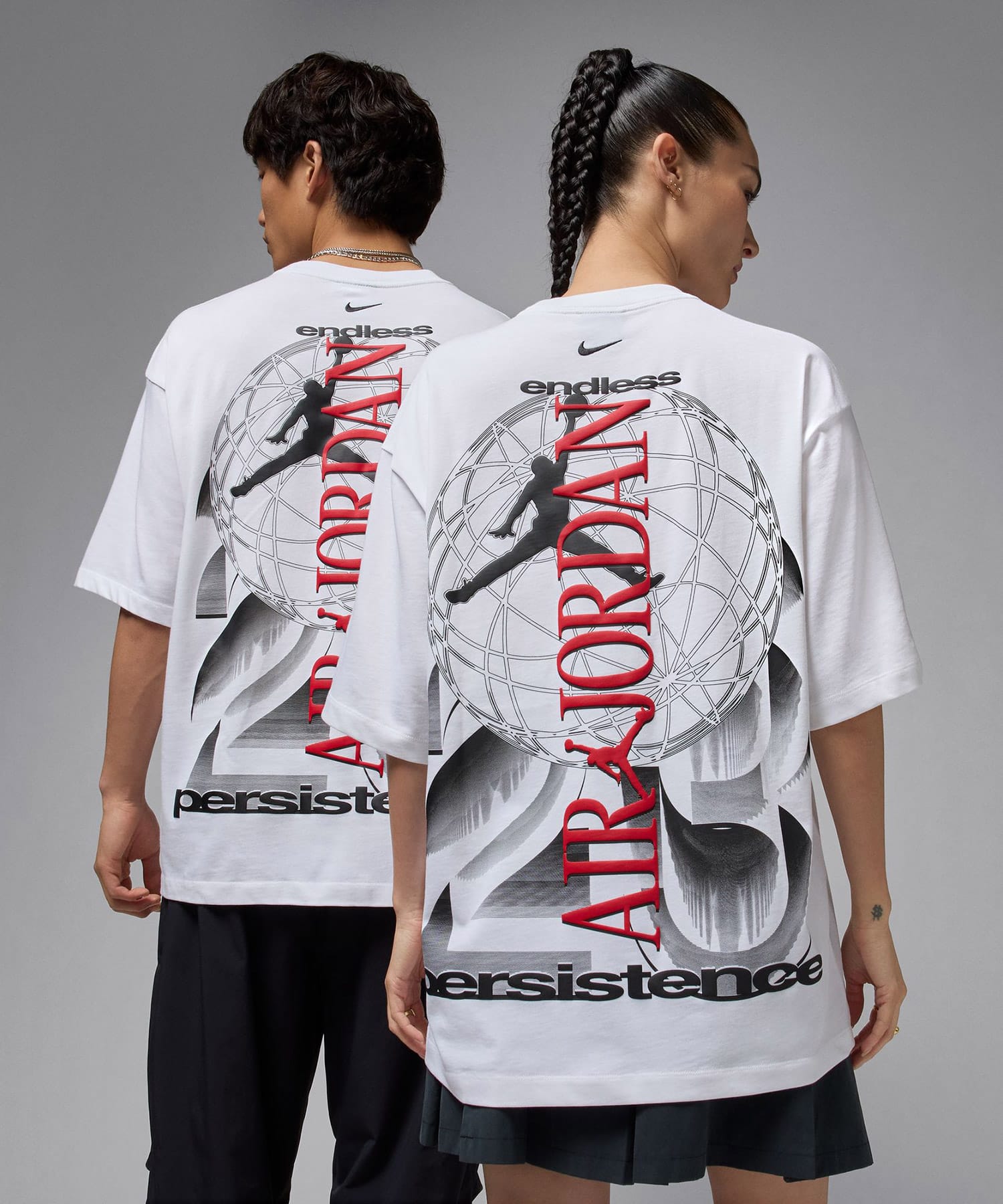 JORDAN BRAND M J KOR SS TEE WHITE/VARSITY REDの画像