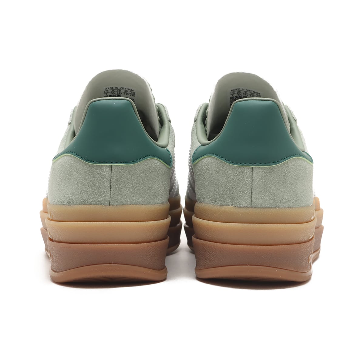 adidas GAZELLE BOLD W SILVERGREEN/FOOTWEAR WHITE/COLLEGEGREENの画像