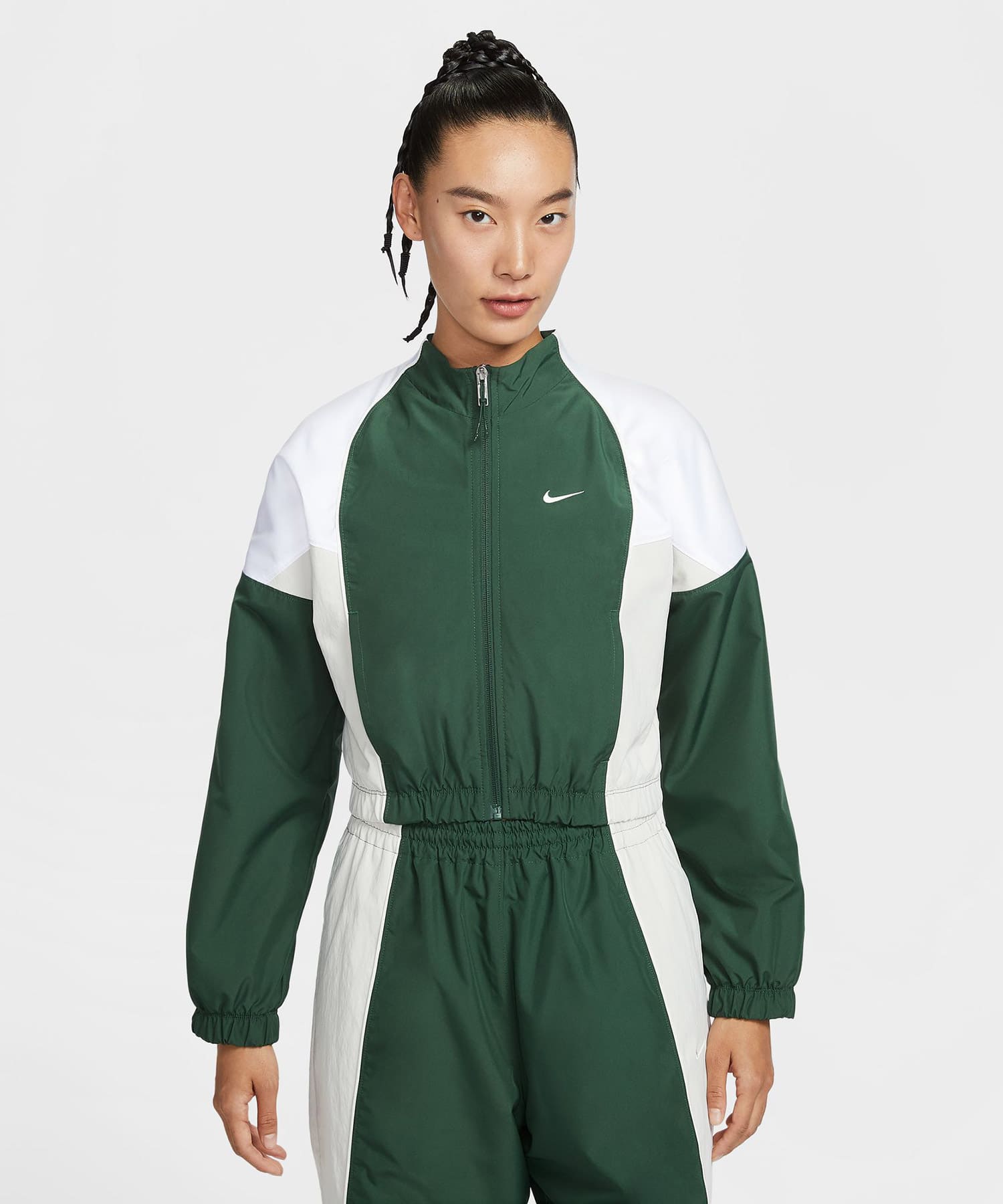 NIKE AS W NSW SHRUNKEN TRK JKT MOD GREENの画像