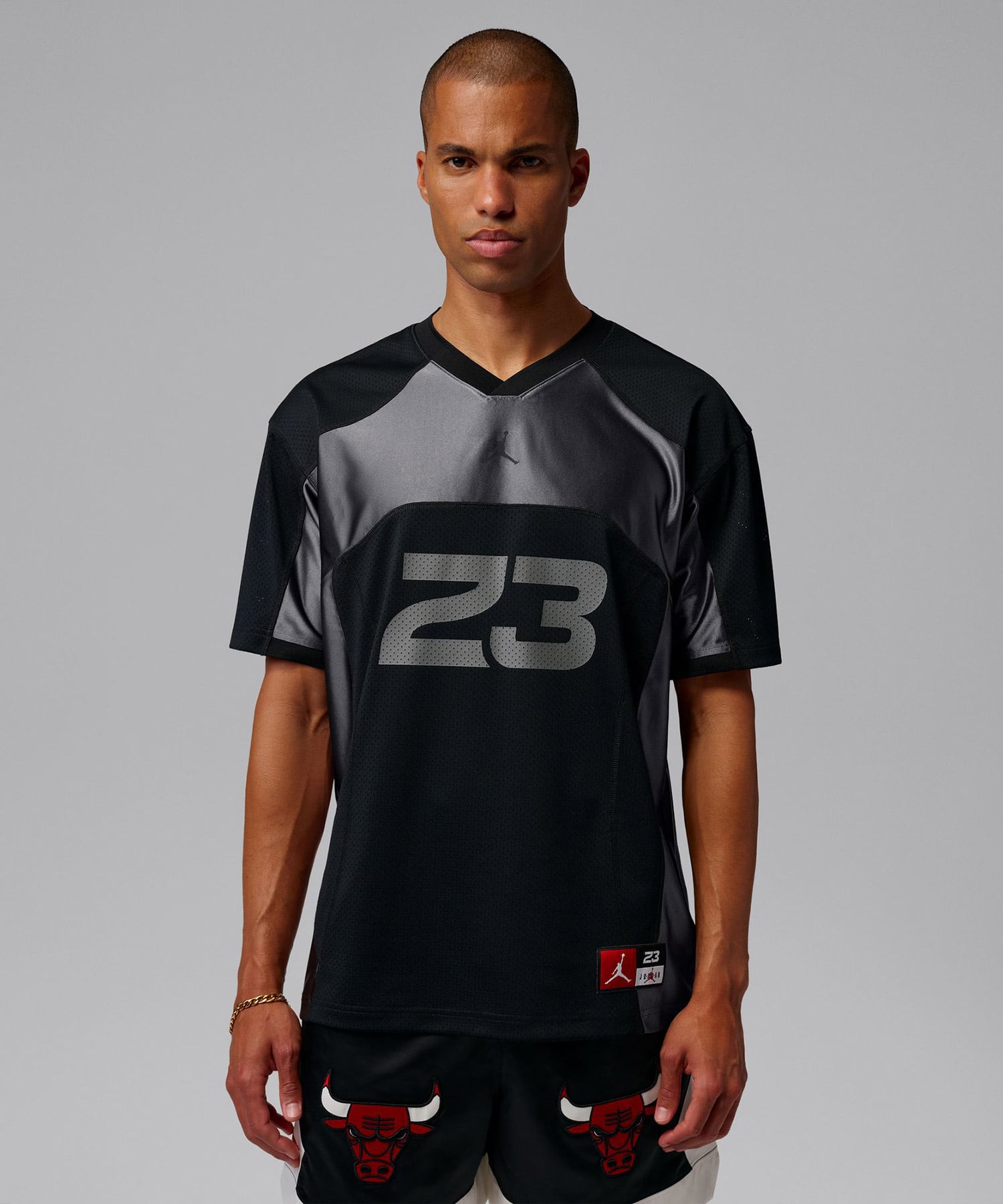 JORDAN BRAND M J FLT JERSEY SS TOP BLACK/IRON GREY/(BLACK)の画像
