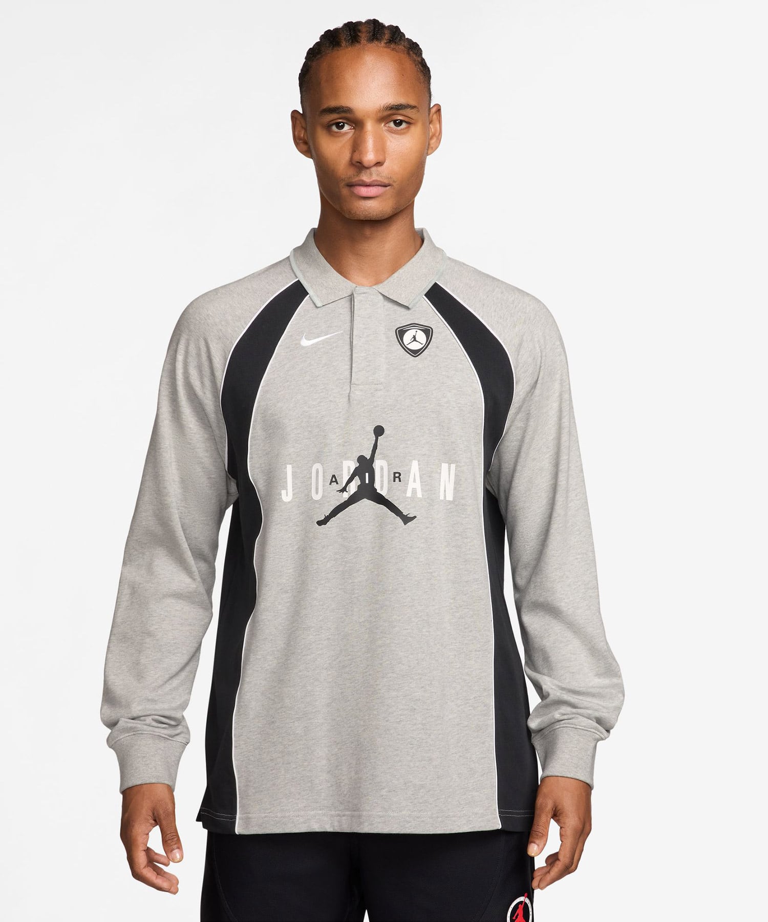 JORDAN BRAND M J FLT LS POLO JRSY GRAYの画像
