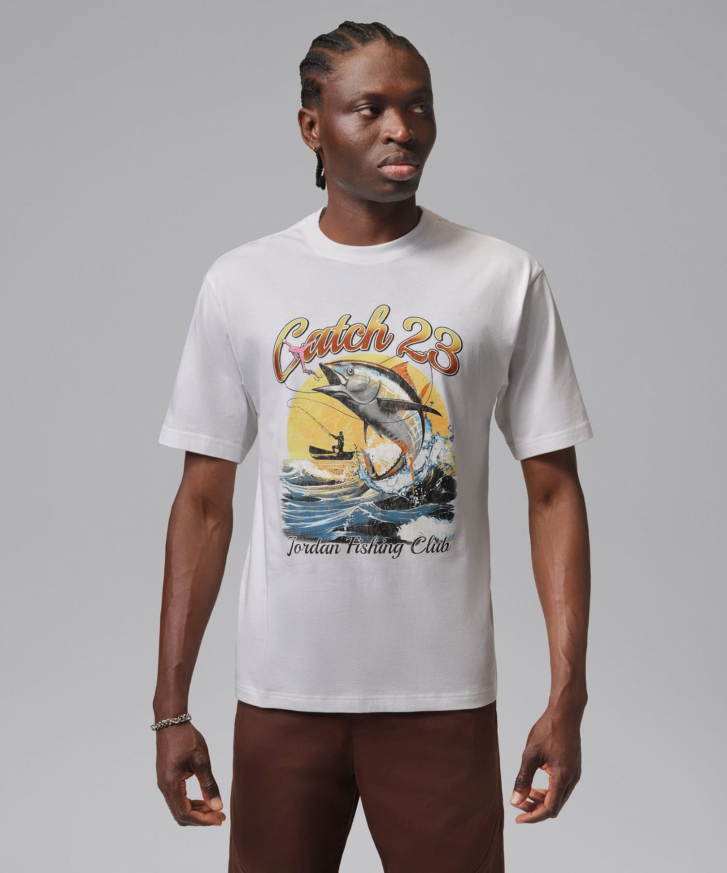 JORDAN BRAND M J NC FISH GFX SS CREW WHITE/(BLACK)の画像