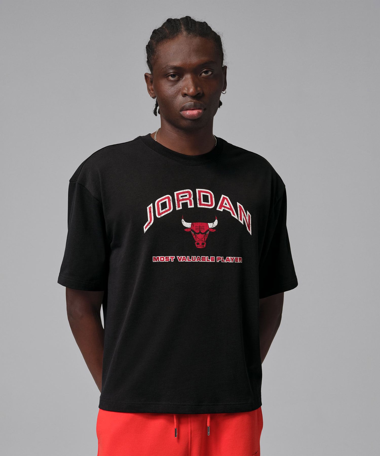 JORDAN BRAND M J FLT ESS BXY GFX SS CREW BLACKの画像