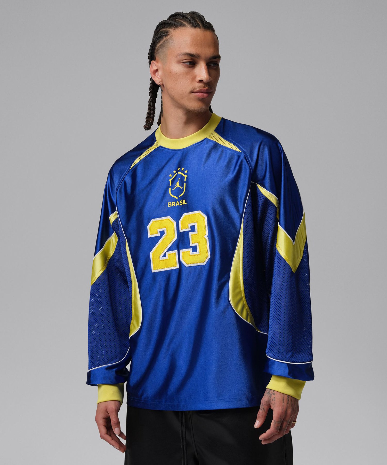 JORDAN BRAND M J STMT GOALIE TOP P6 OLD ROYAL/YELLOW PULSEの画像