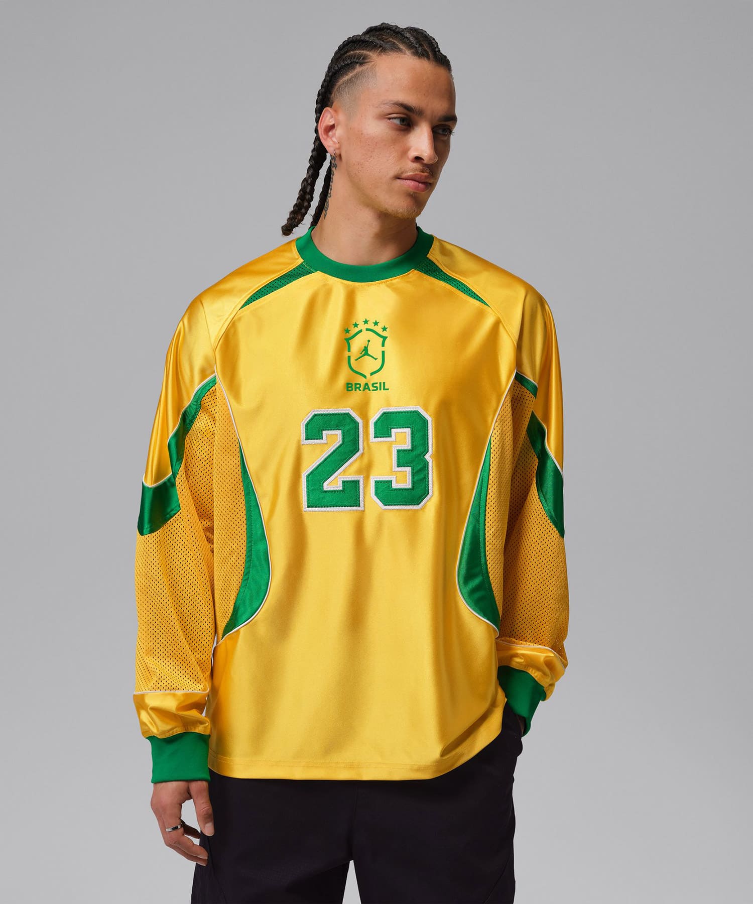 JORDAN BRAND M J STMT GOALIE TOP P6 VARSITY MAIZE/LUCKY GREENの画像