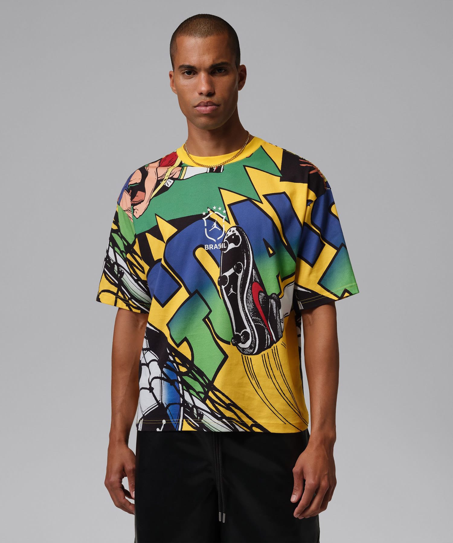 JORDAN BRAND M J ESS BOXY SS GX CREW P6 VARSITY MAIZEの画像