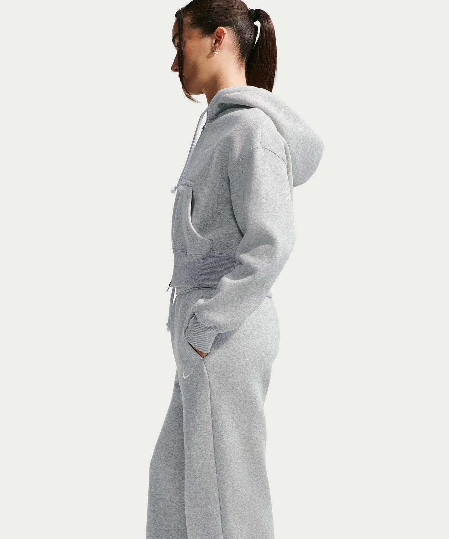 NIKE AS W NSW PHNX FLC HR PANT WID GRAYの画像