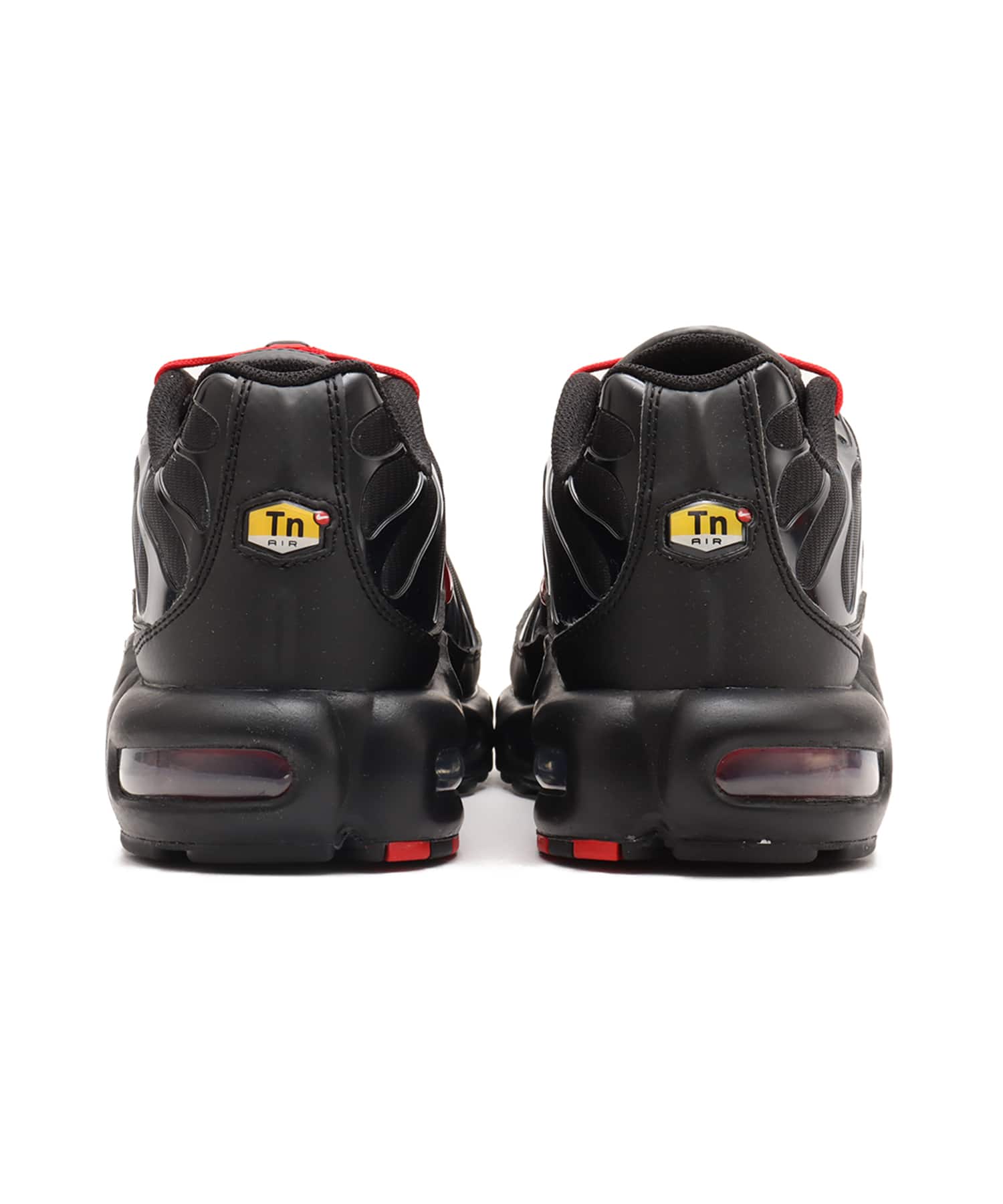 NIKE AIR MAX PLUS BLACK/UNIVERSITY RED-WOLF GREYの画像