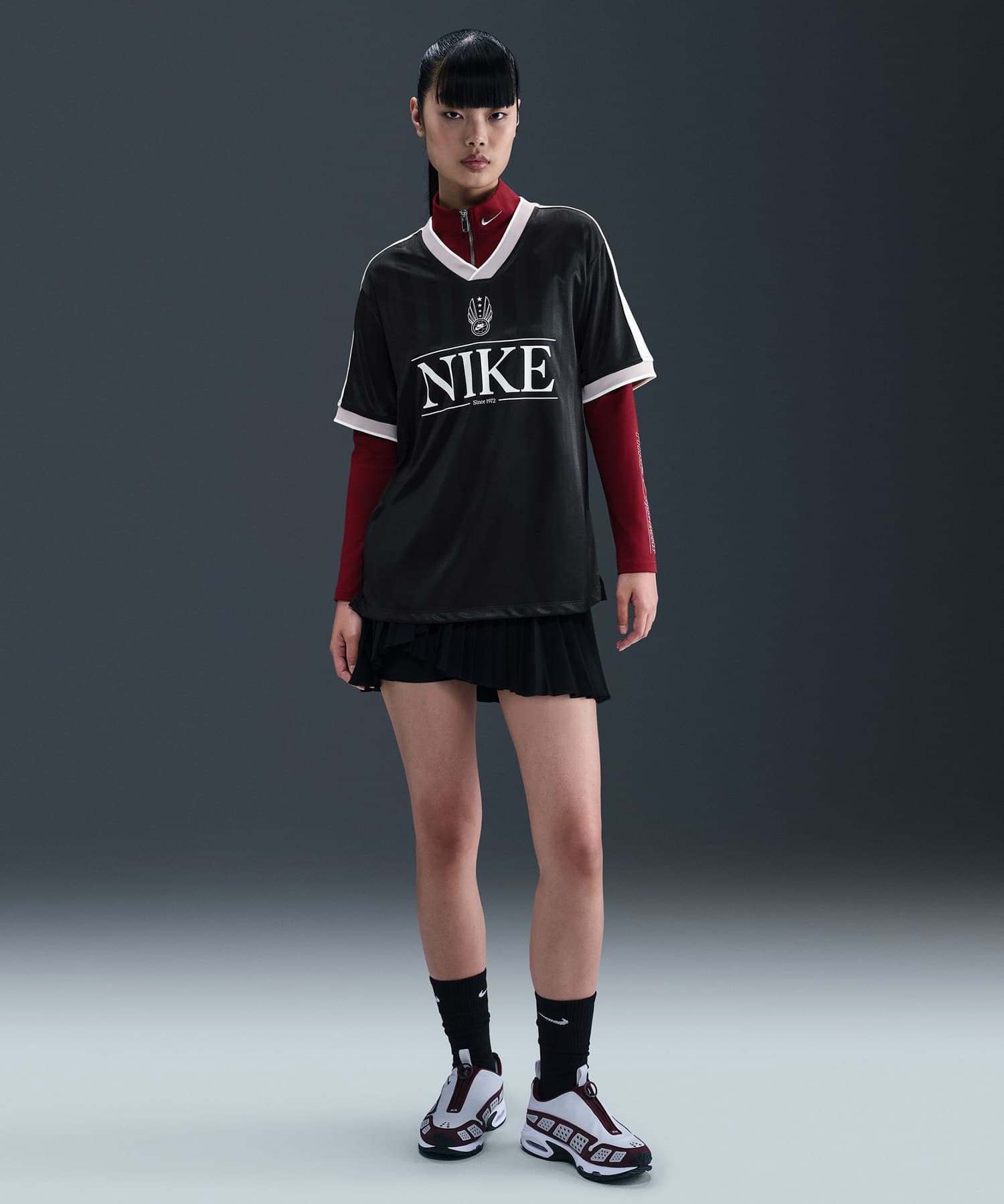 NIKE AS W NSW V NECK JERSEY BLACK/SAIL/COLLEGE GREY/SAILの画像