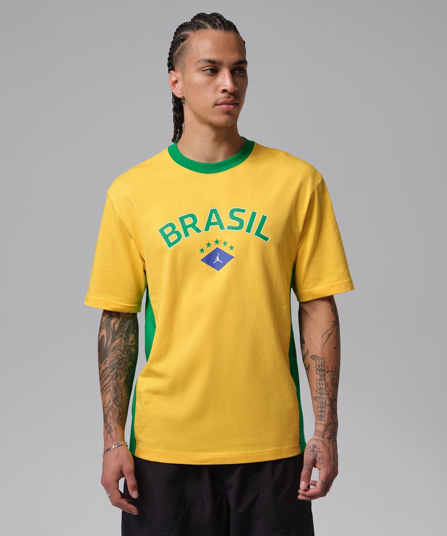 JORDAN BRAND M J 85 SS NVL GX CREW P6 VARSITY MAIZE/LUCKY GREENの画像