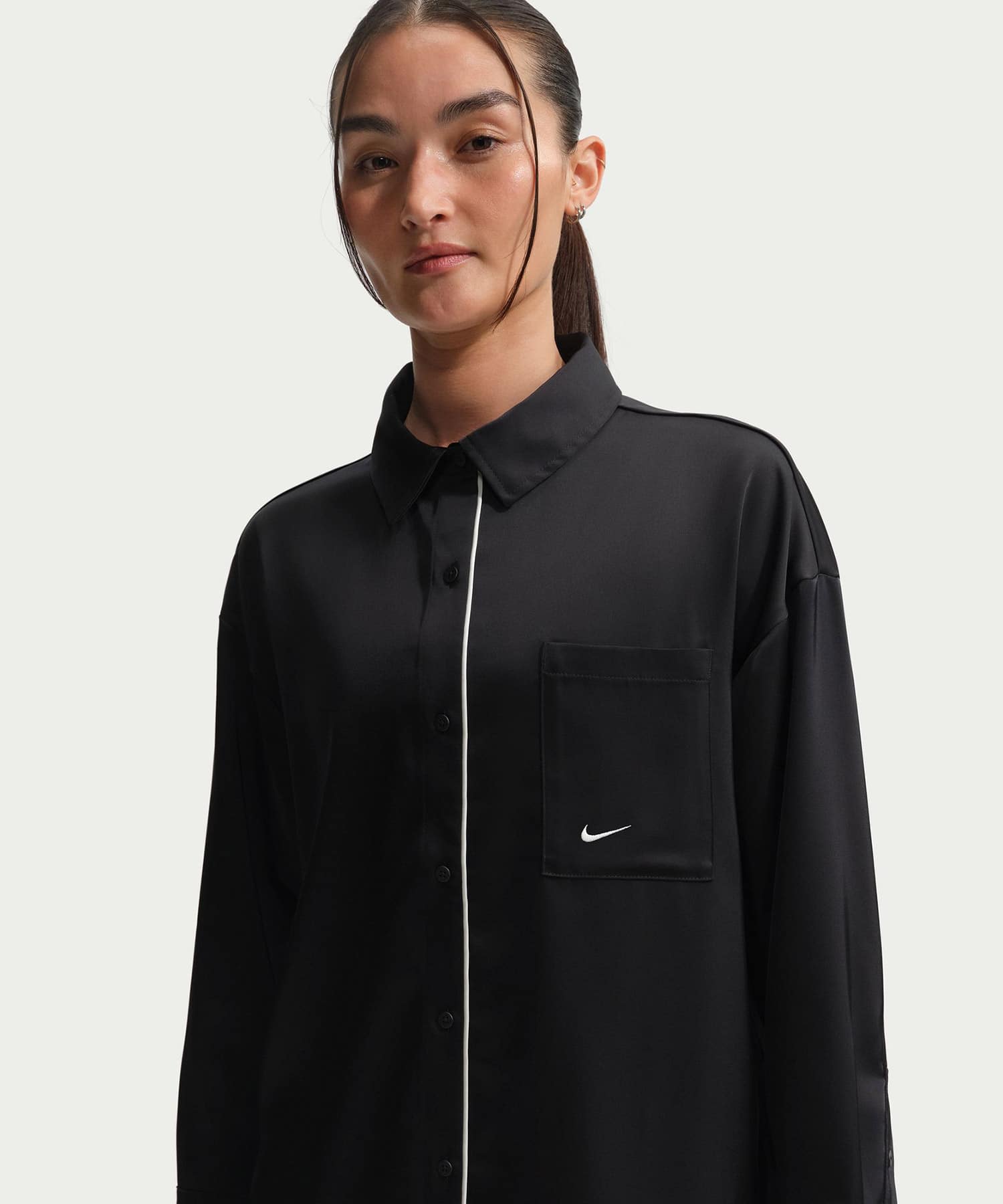 NIKE AS W NSW OFFLN WVN STN LS TOP BLACKの画像