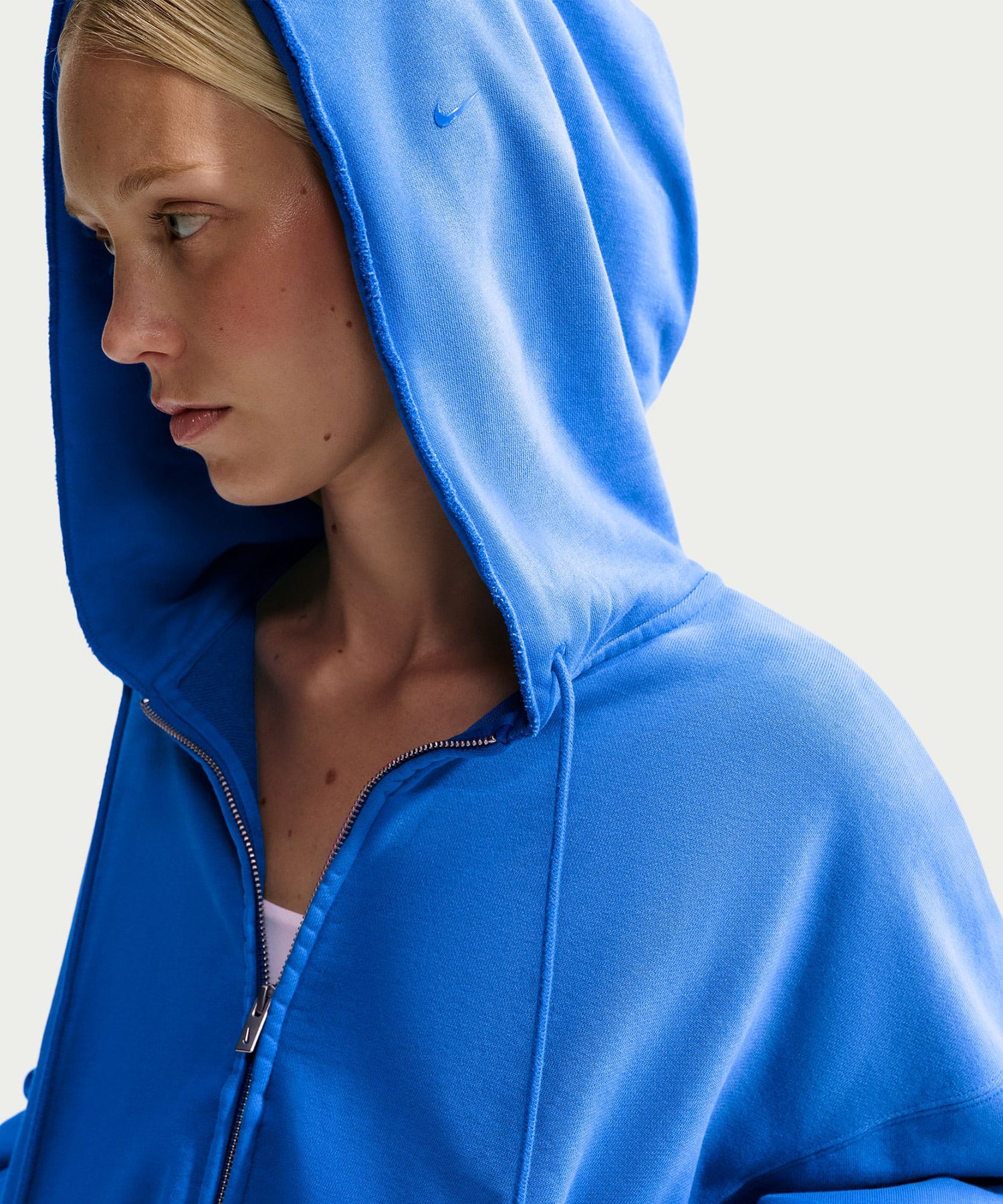 NIKE W NRG NK STUDIO FLEECE HOODIE BLUEの画像