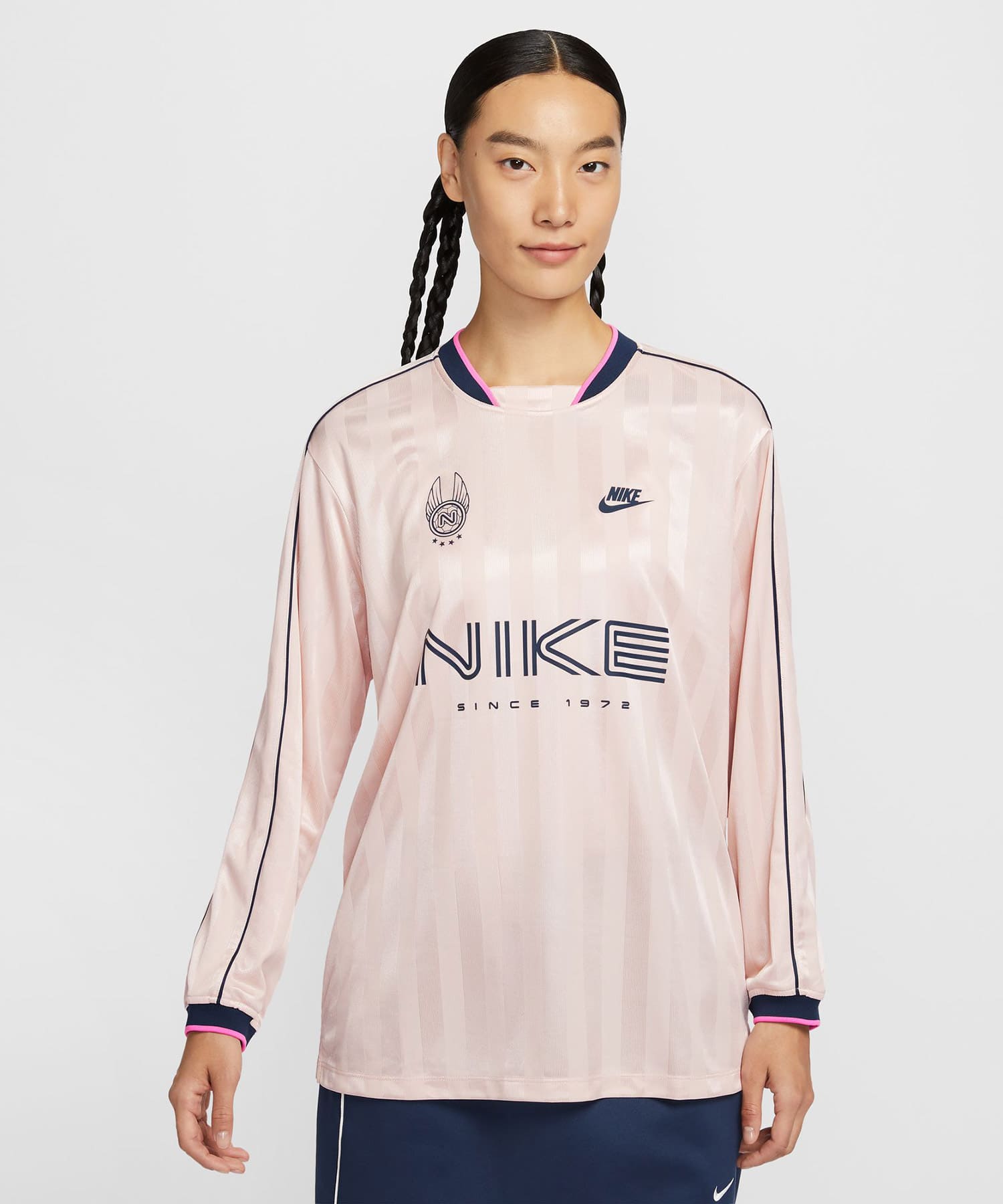 NIKE AS W NSW LS JERSEY SILT RED/MIDNIGHT NAVYの画像