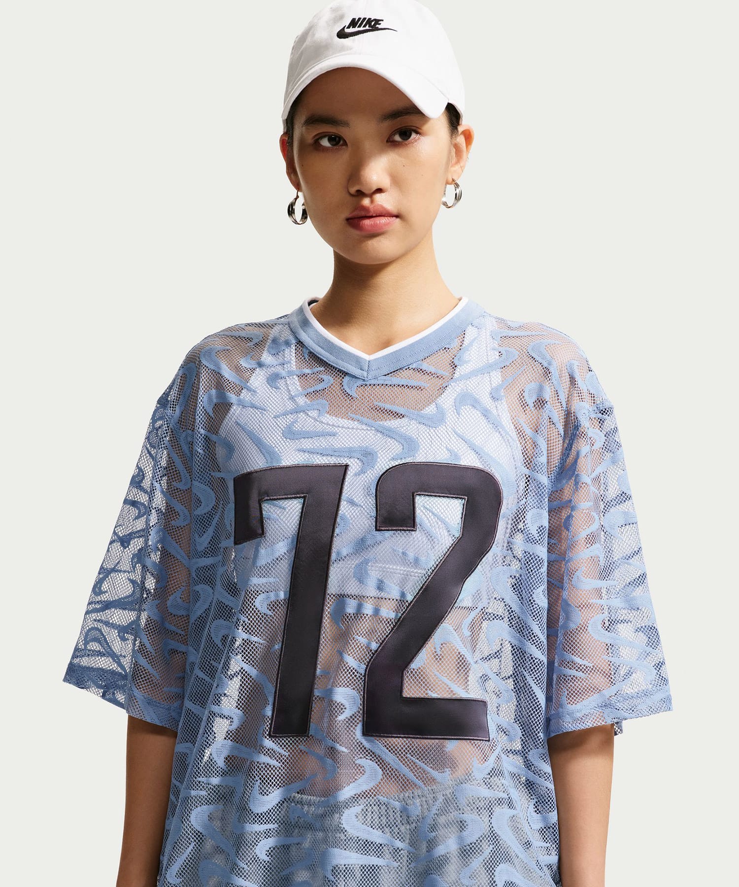 NIKE AS W NK CHILL WVN LACE JERSEY BLUEの画像