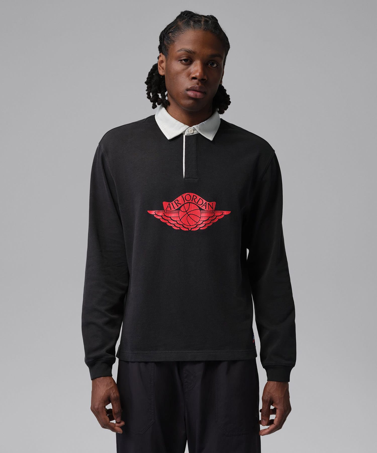 JORDAN BRAND M J FLT ESS RUGBY TOP BLACKの画像