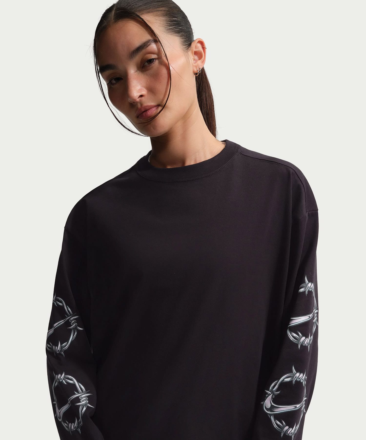 NIKE AS W NSW CLASSIC LS TEE BRB CH BLACKの画像