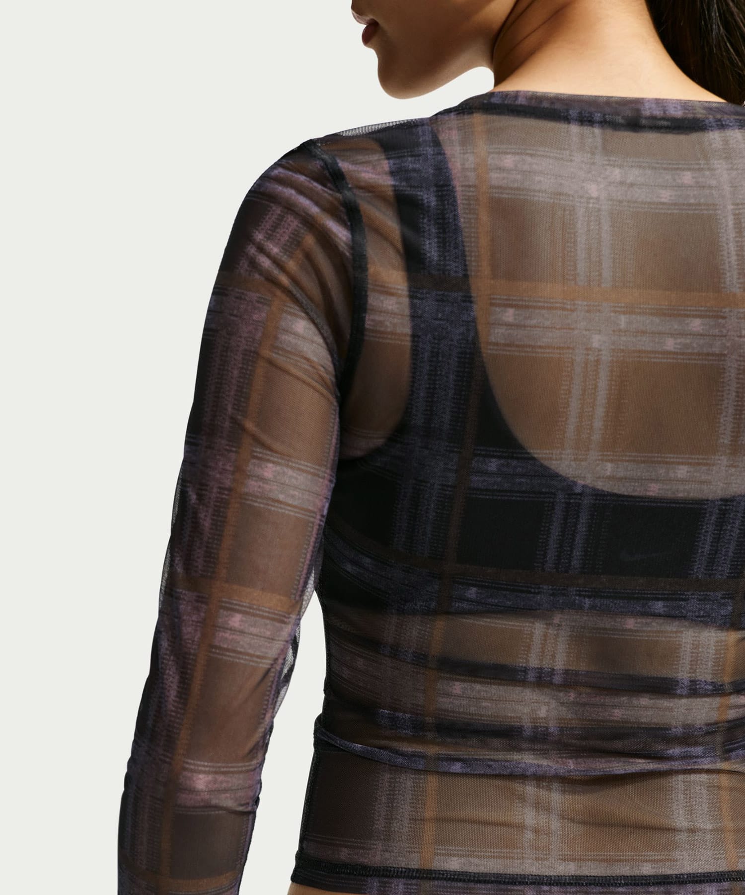 NIKE AS W NK LS BODY BLD MESH PRNT BLACKの画像
