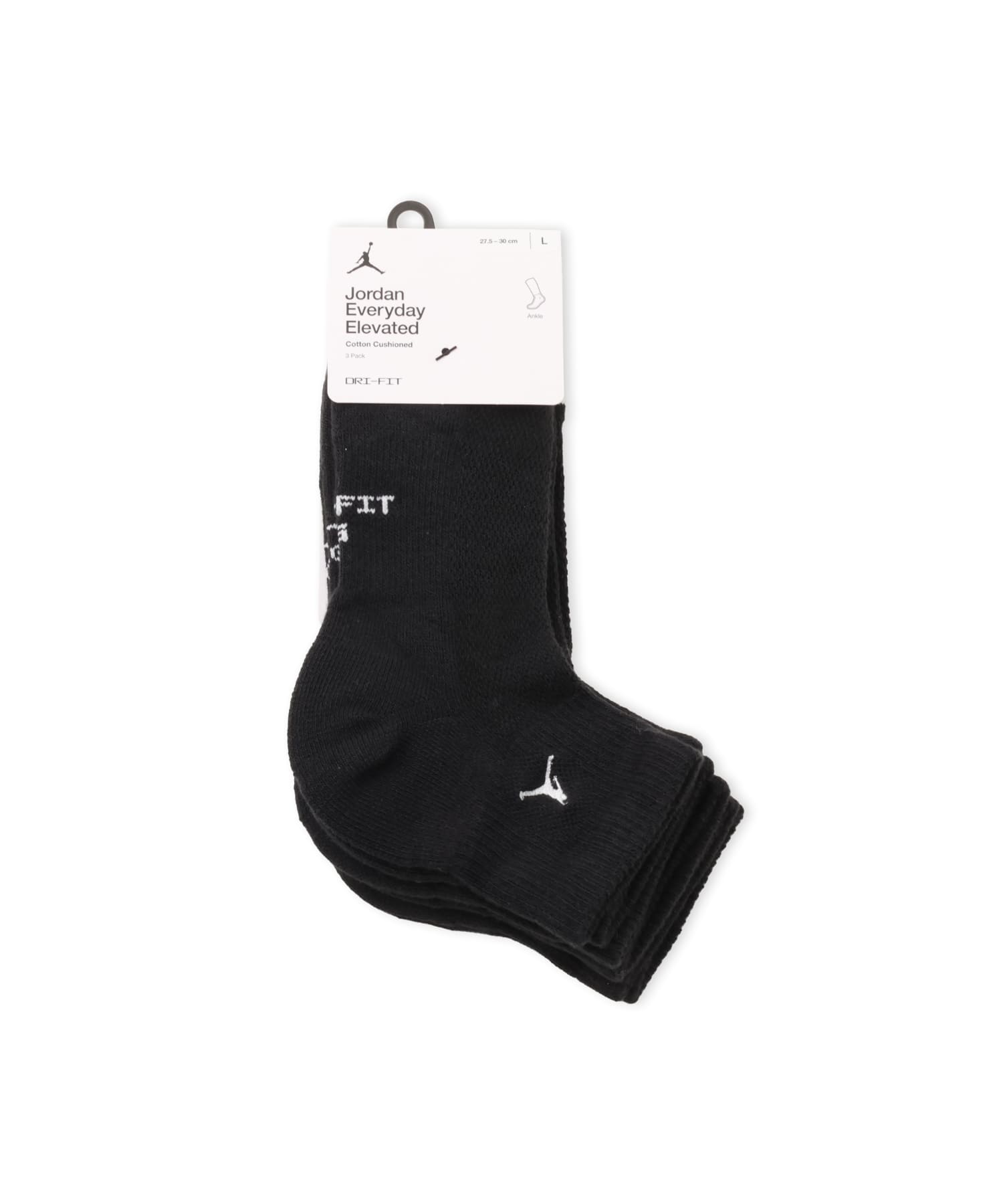 JORDAN BRAND U J ED ELVD ANKLE 3PR - 144 BLACKの画像