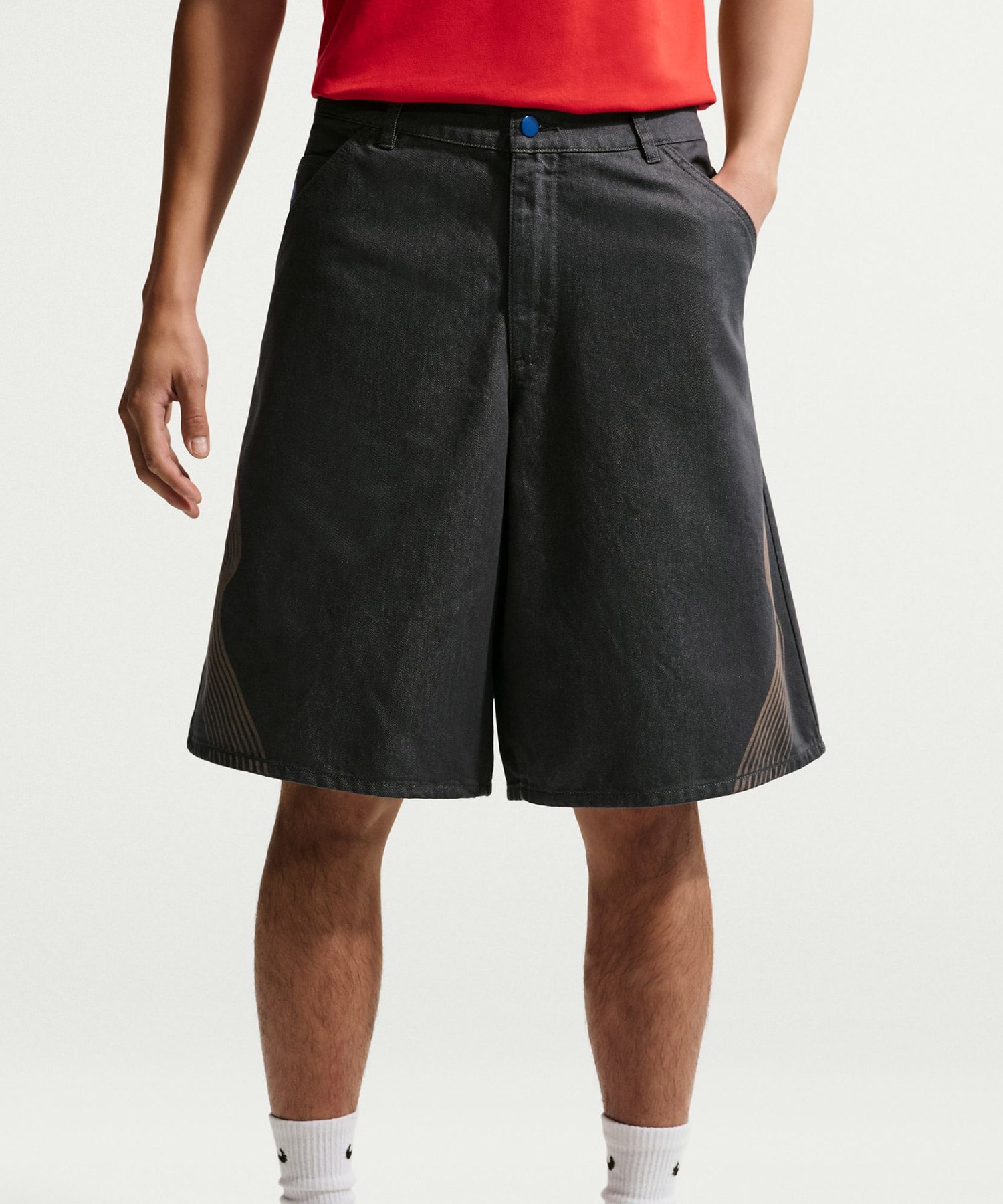 NIKE AS M NK DENIM SHORT FTBL KOR A ANTHRACITEの画像