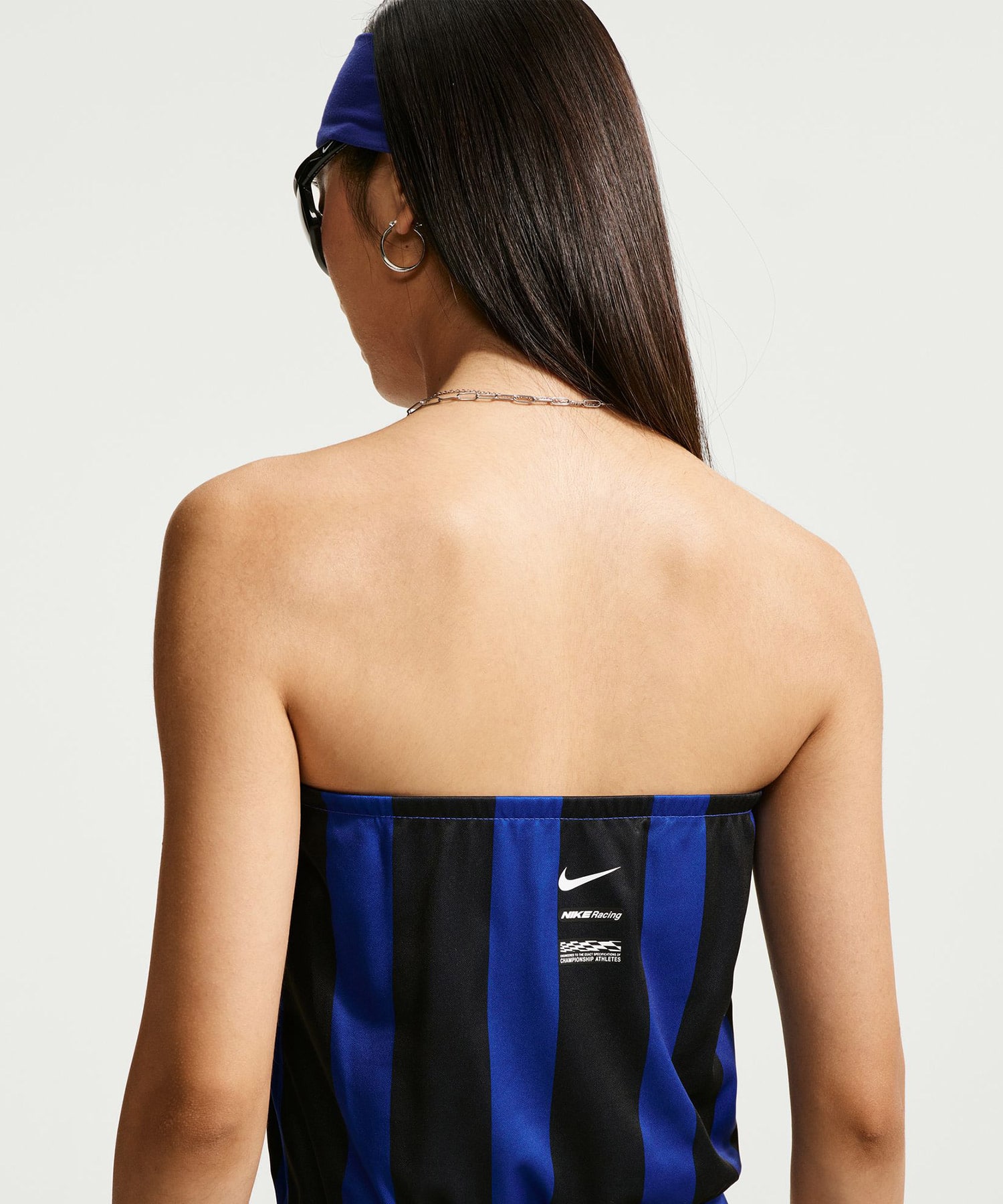 NIKE AS W NK STRIPED JERSEY TUBE TOP BLUEの画像