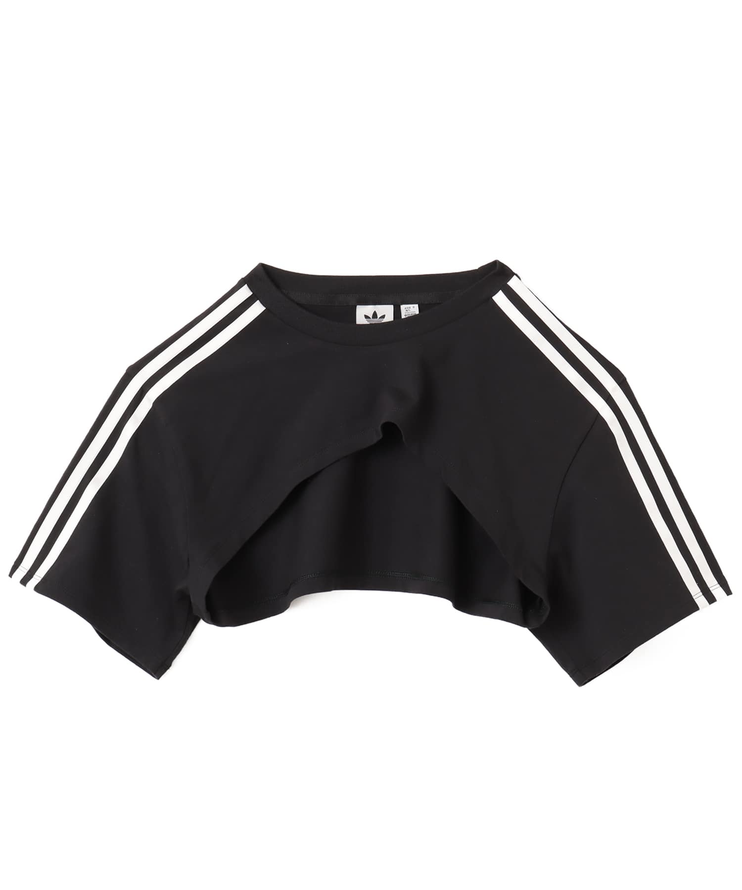 adidas CUT-OUT TEE ブラック/ホワイトの画像