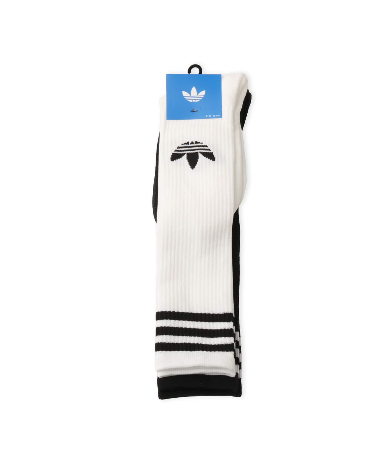 adidas 3 STRIPES KNEE SOCKS 2 PAIRS ホワイト/ブラックの画像
