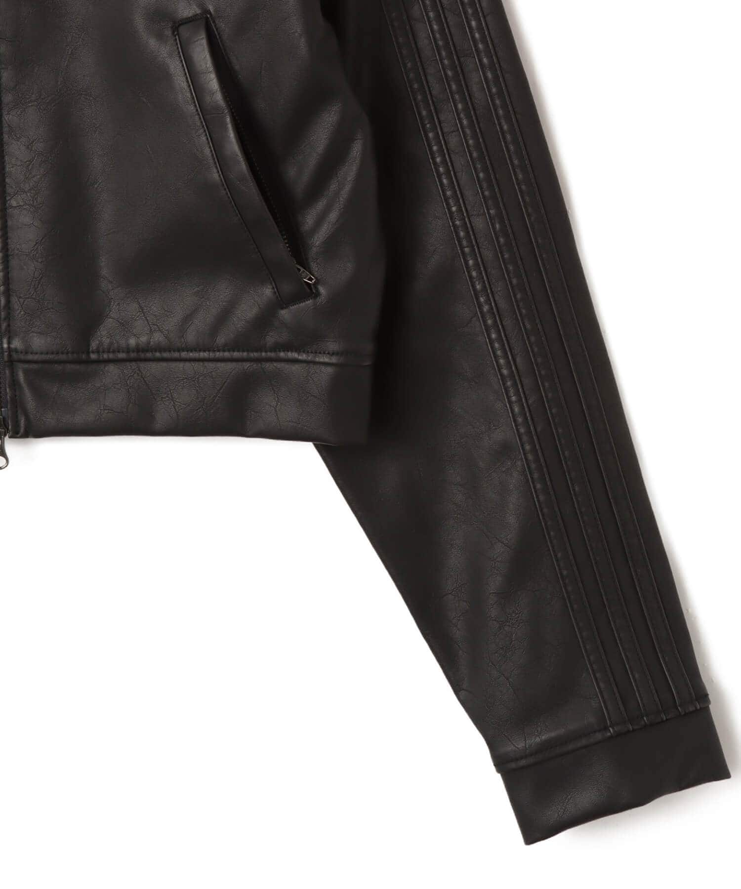 adidas FIREBIRD PLEATHER JACKET ユーティリティブラックの画像